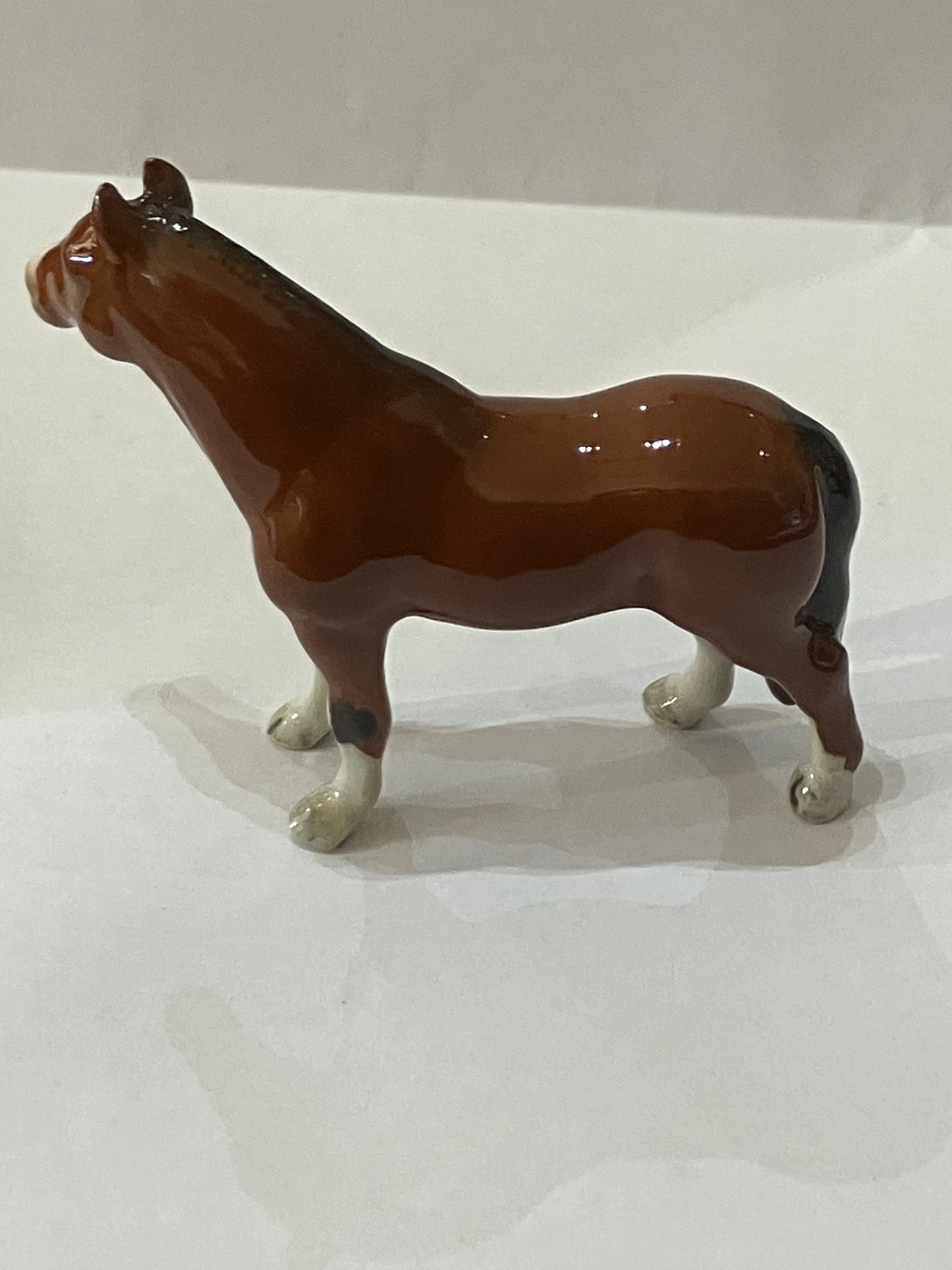 Dark Brown Horse With Black Tail Porcelain Miniature Figurine(1 Pcs)
