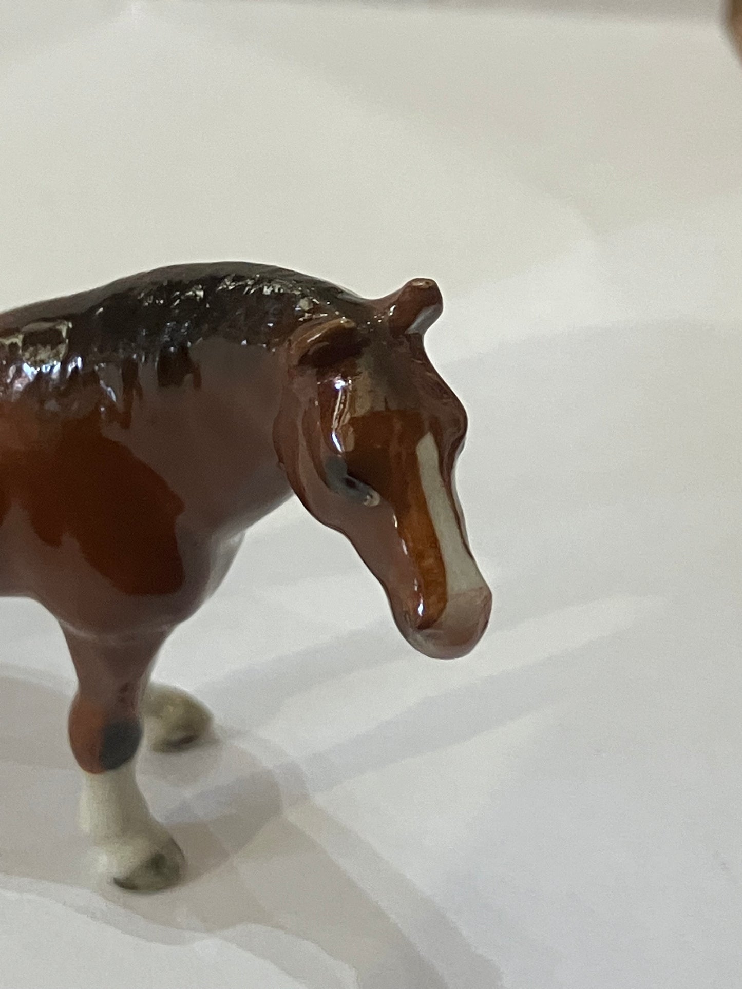 Dark Brown Horse With Black Tail Porcelain Miniature Figurine(1 Pcs)