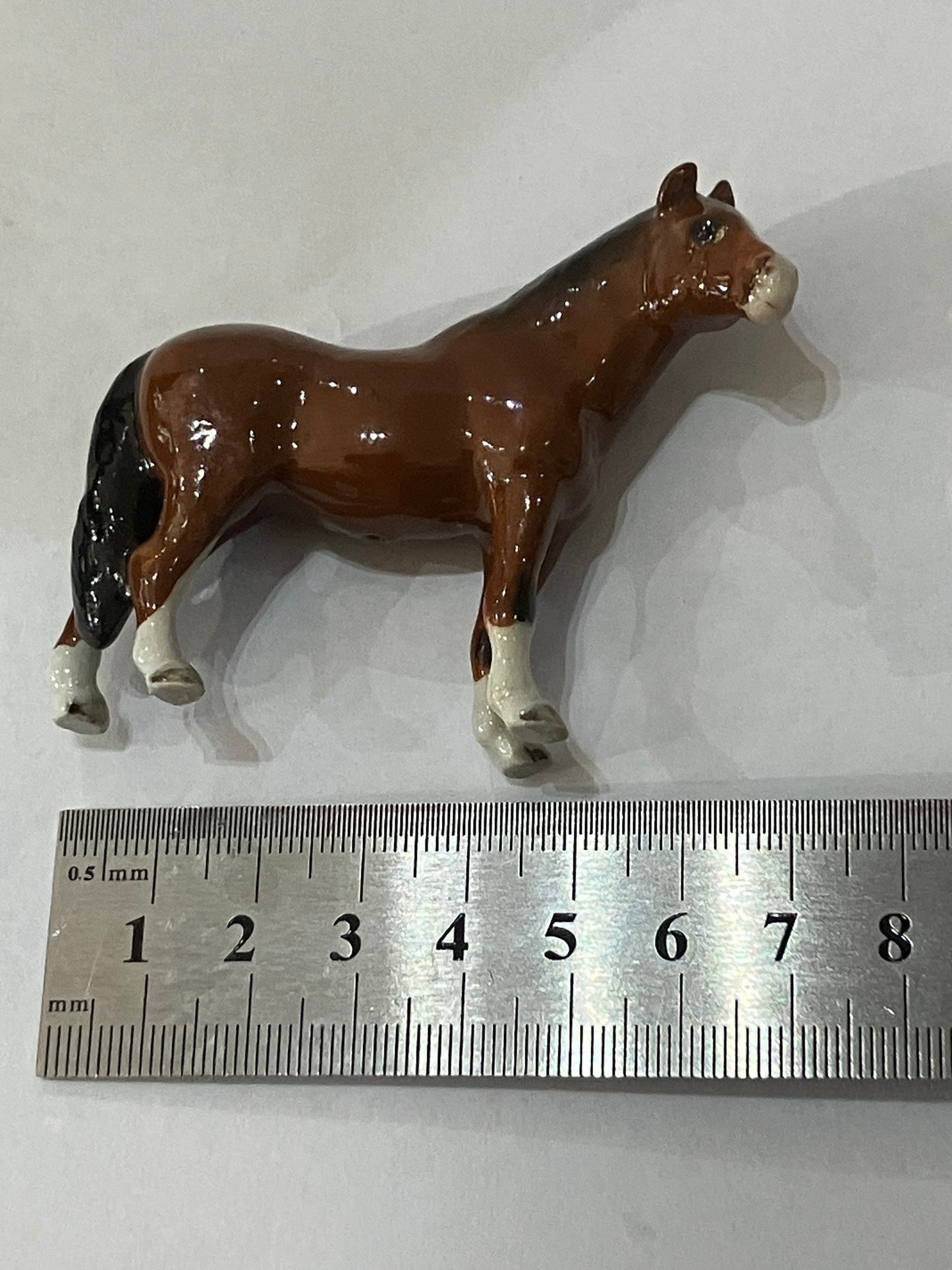 Dark Brown Horse With Black Tail Porcelain Miniature Figurine(1 Pcs)