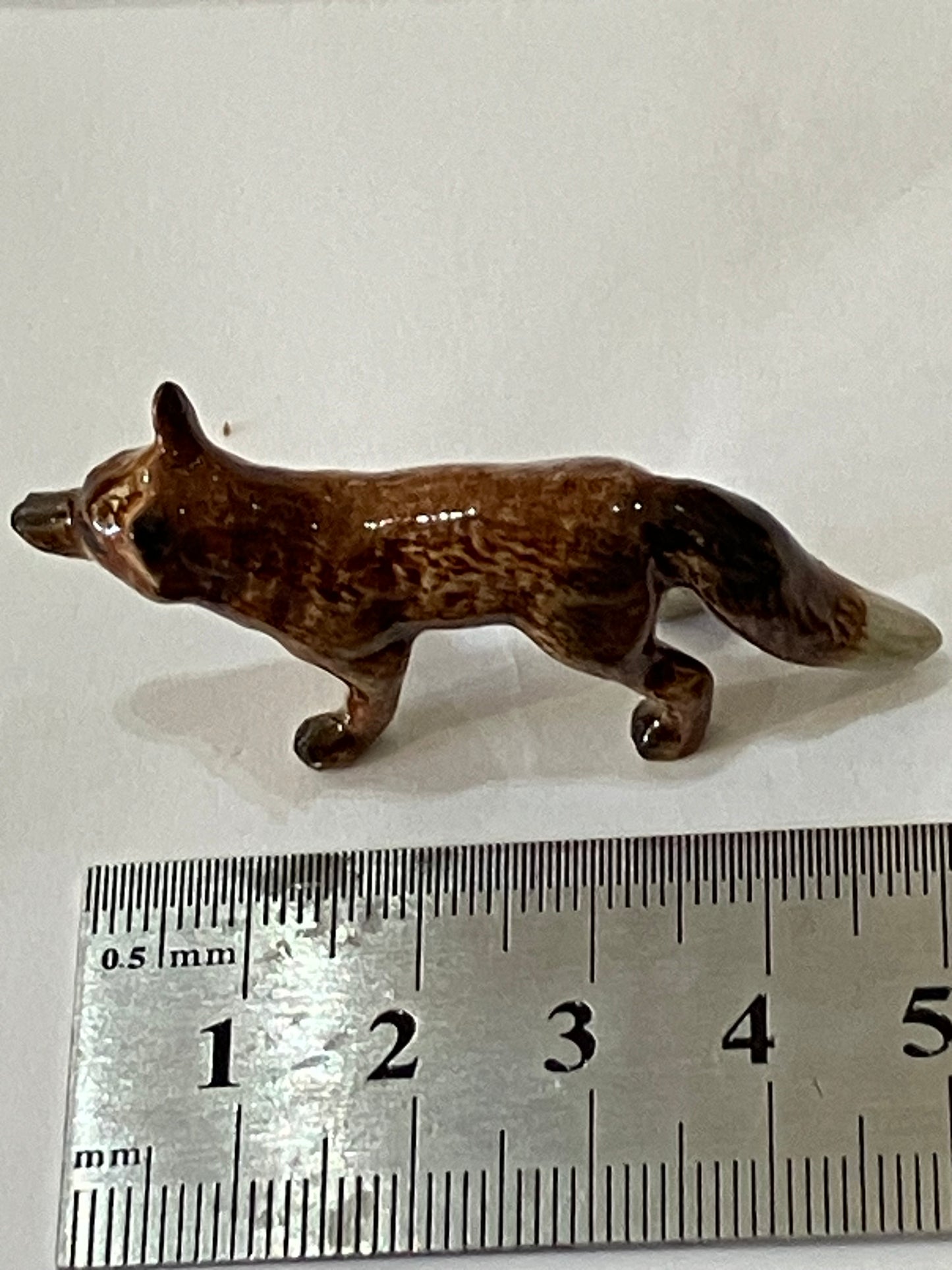 Standing Fox Miniature Porcelain Figurine (1Pcs)