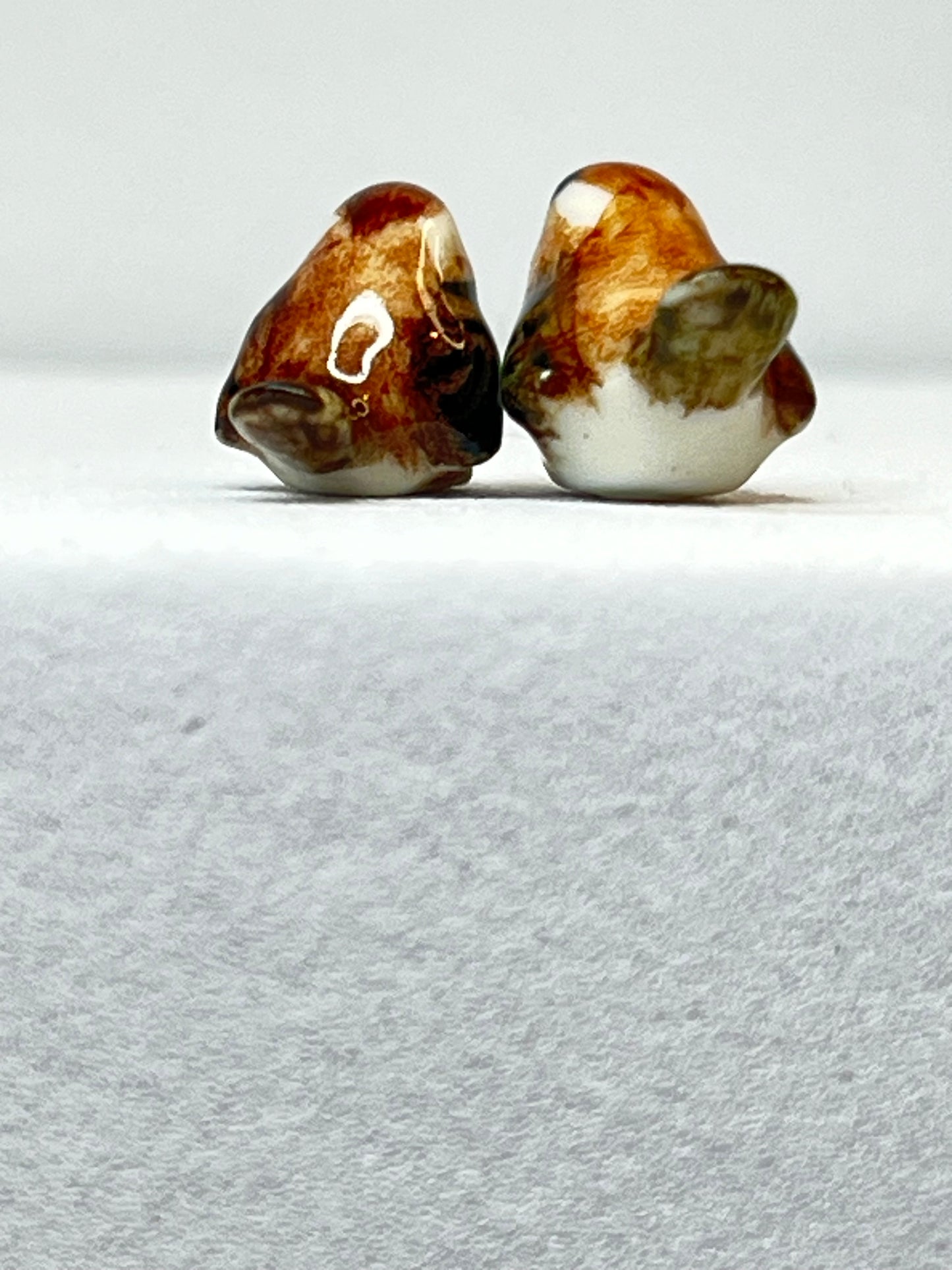 Miniature Porcelain Brown Birds Set of 2 (Mini)