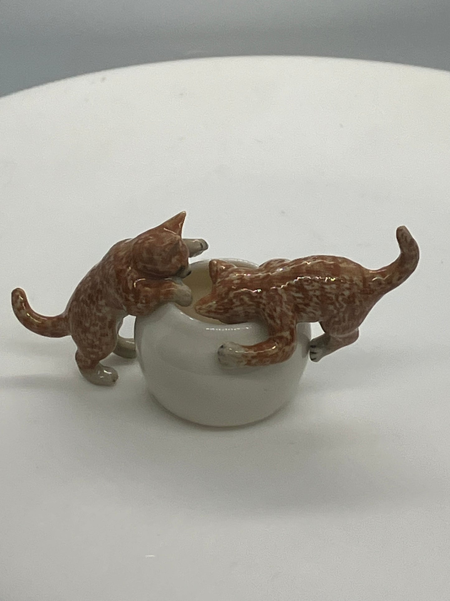 Miniature Porcelain Cats Kittens Figurines Ginger Kittens Cats In Jar