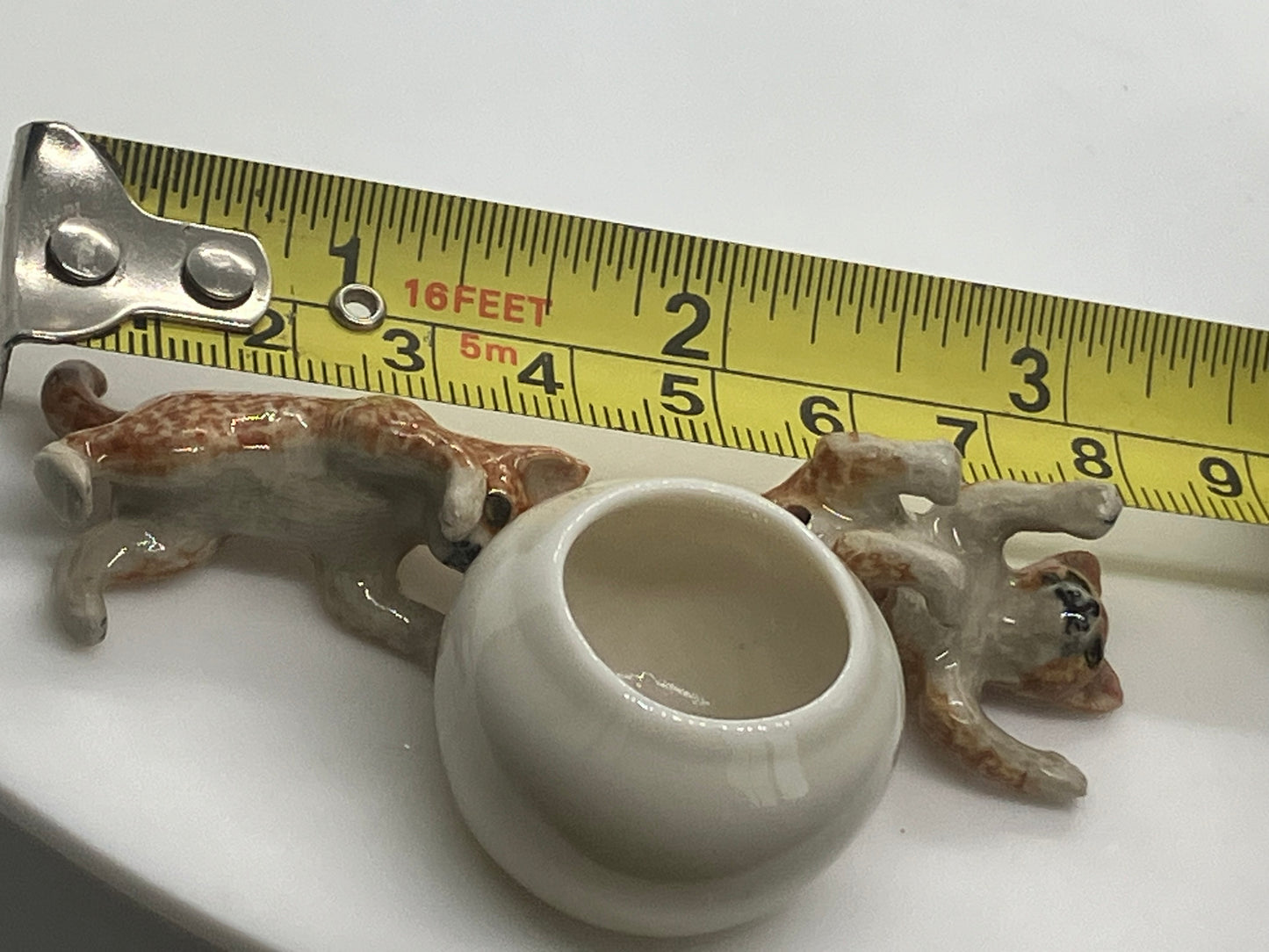 Miniature Porcelain Cats Kittens Figurines Ginger Kittens Cats In Jar