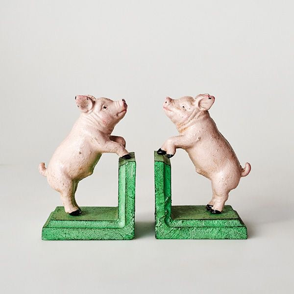 Pig Cast Iron Bookends