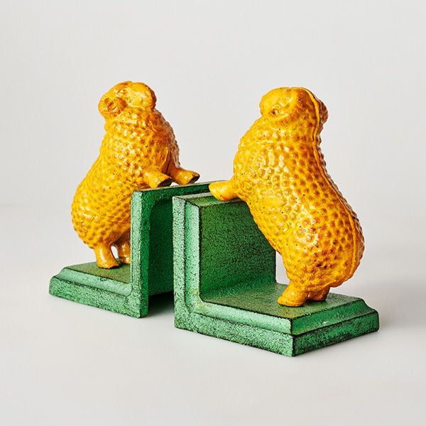 Golden Fleece Ram Cast Iron Bookends Green Base
