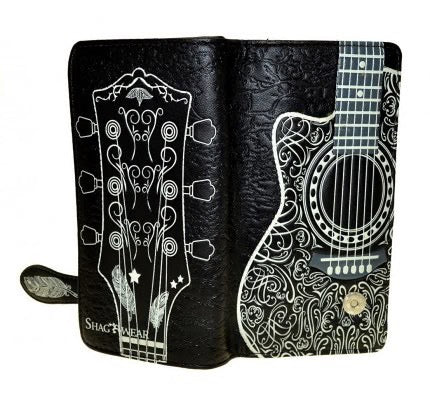 BLACK GUITAR WALLET LADIES WALLET