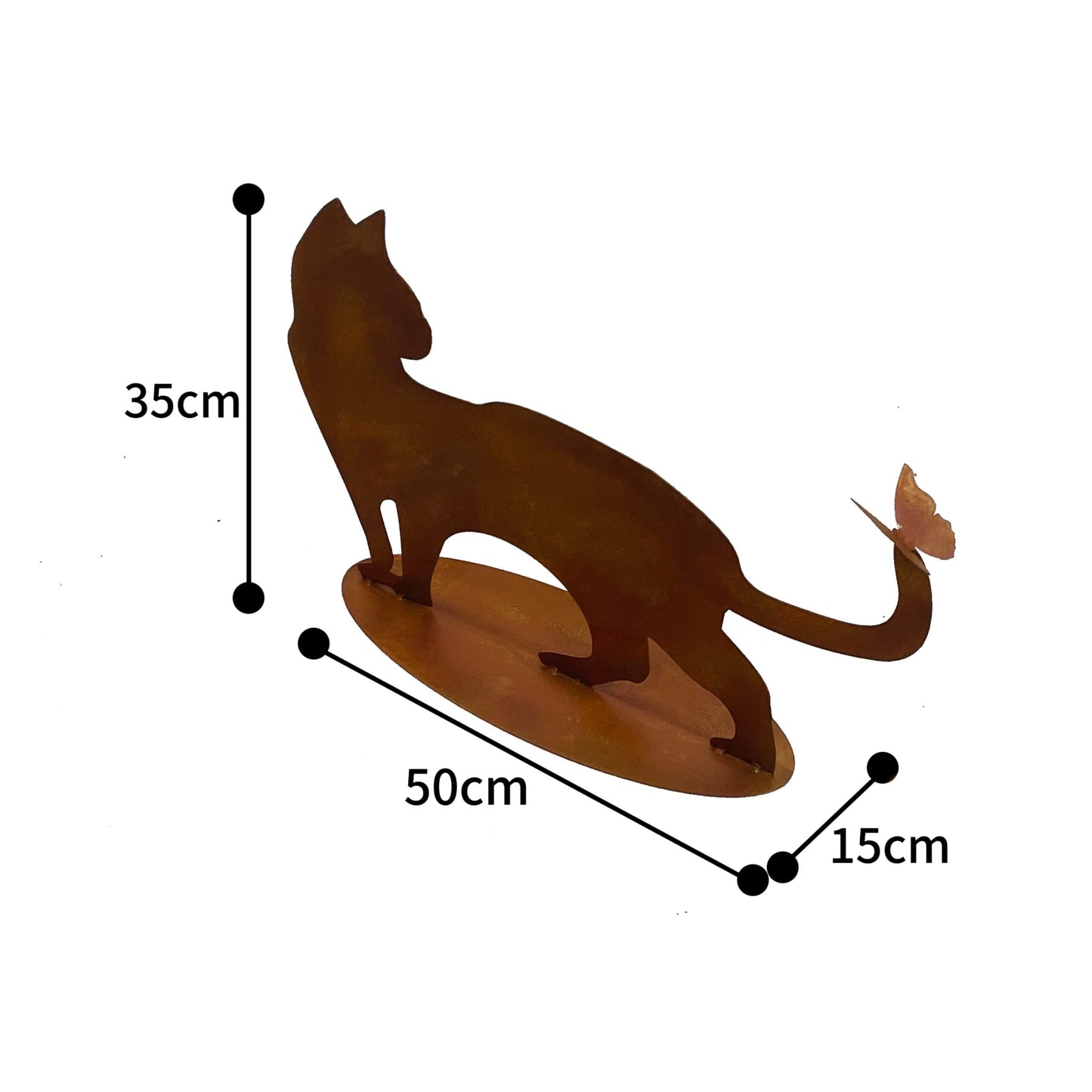 Rusty Cat With Butterfly On Tail