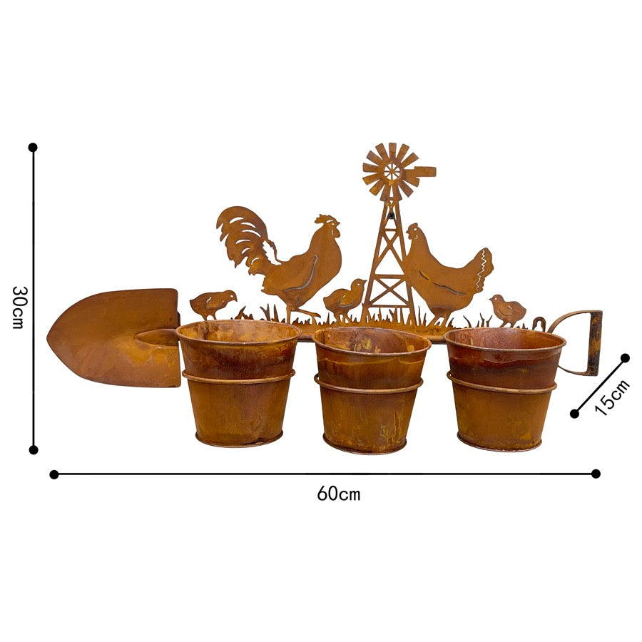 Chicken Spade and Windmill Pot Hanger