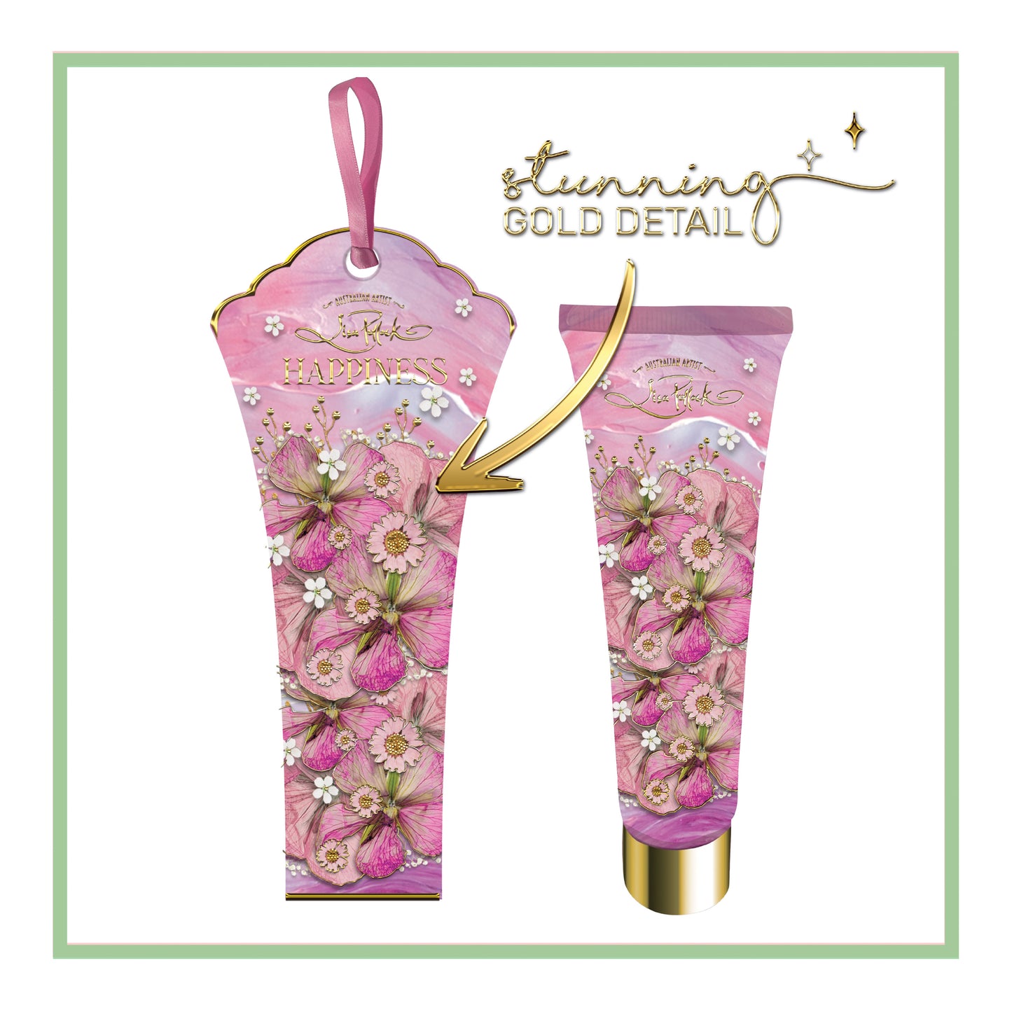 Travel Hand Cream Pink floral Design Happiness 50ml