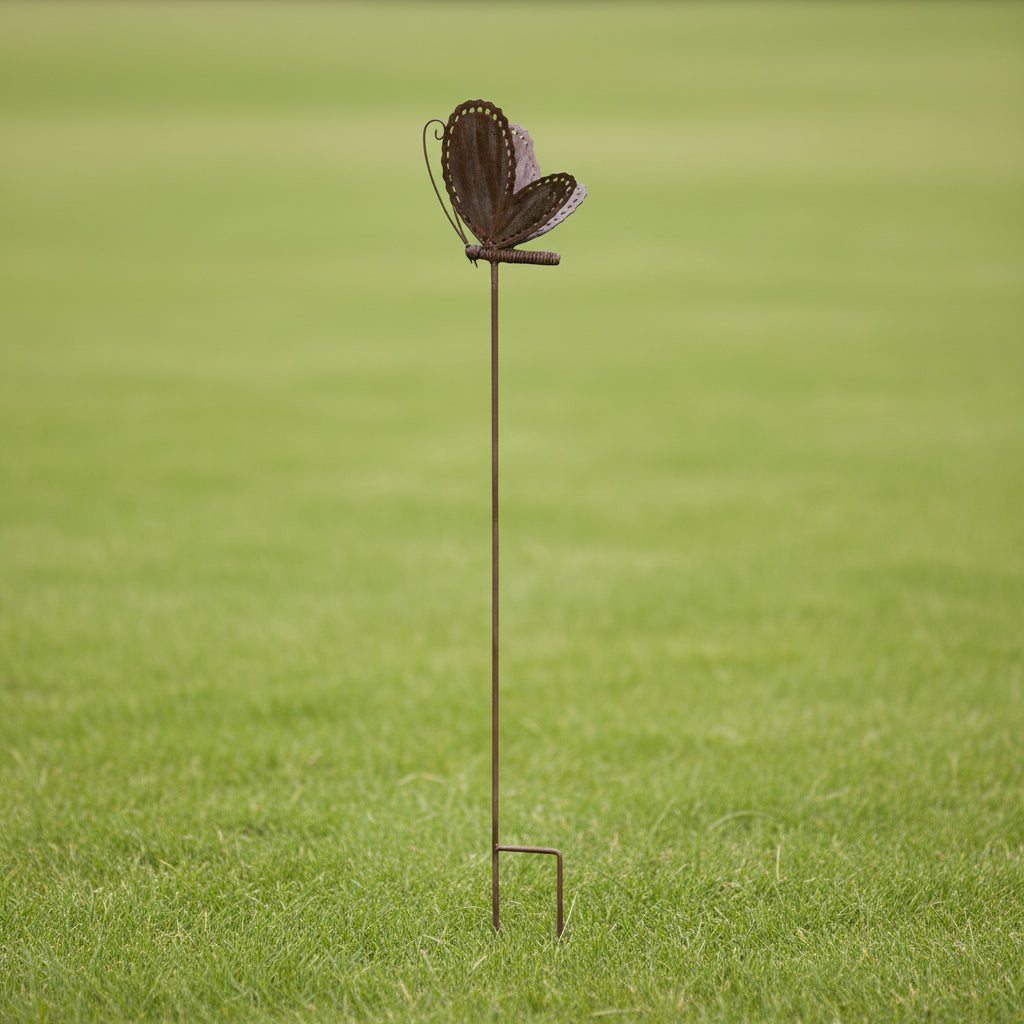RUSTIC BUTTERFLY GARDEN STAKE 115CM