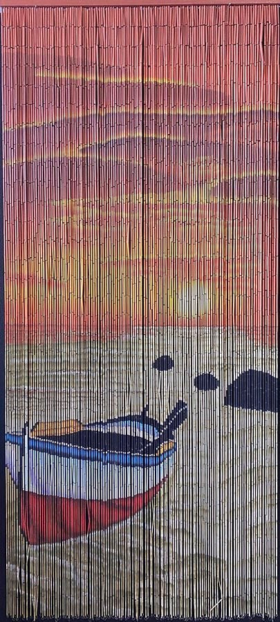 Bamboo Curtain Boat Beach Design- 125 Strings