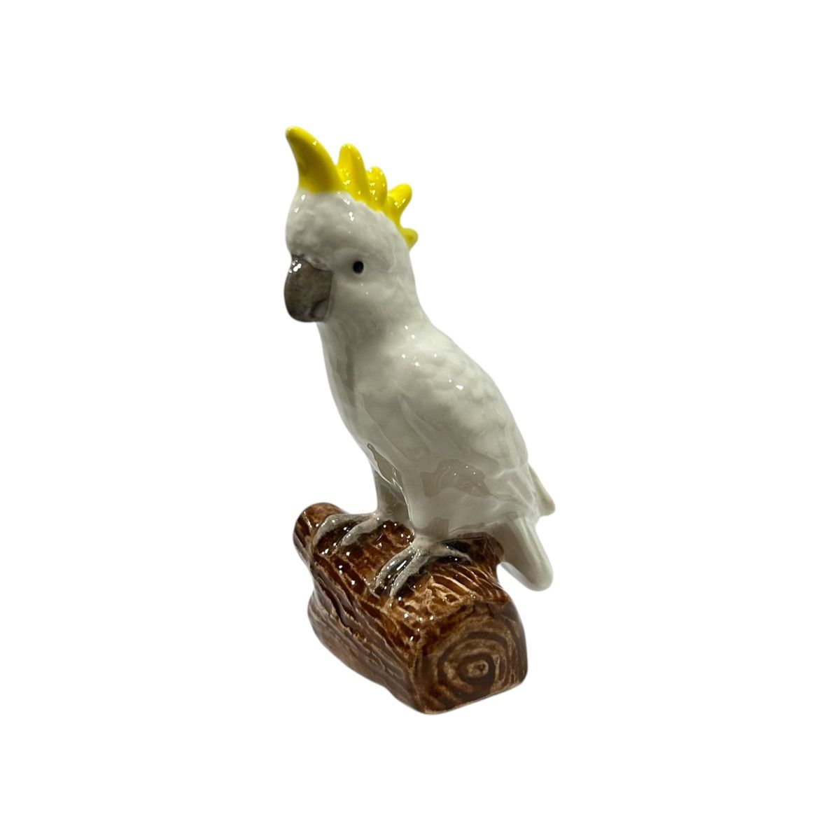 Miniature Porcelain Sulphur-crested Cockatoo Figurine