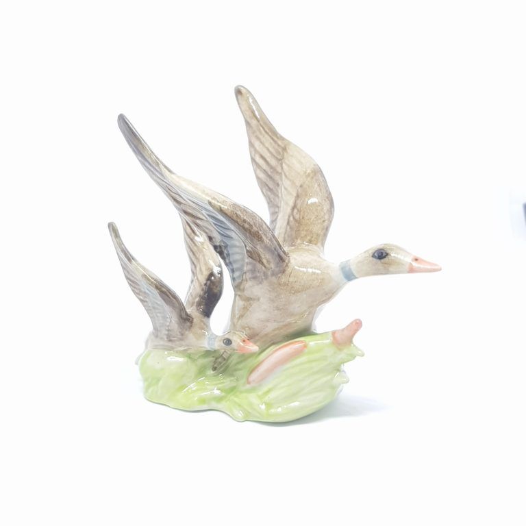 Miniature Porcelain Ducks in Flight Figurine