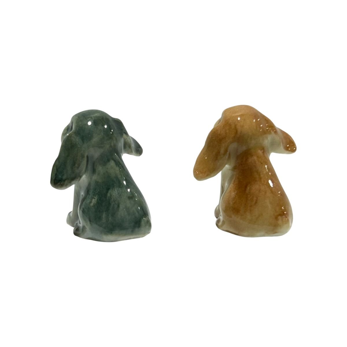 Miniature Porcelain Thumper Rabbit Figurine Set Ginger and Grey (Mini)