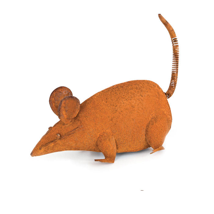 Rusty Large Rat Mouse Garden Decor