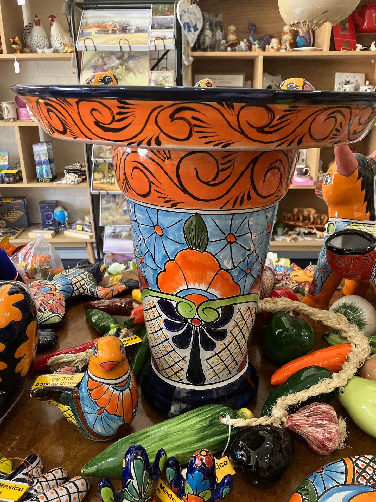 Talavera Pottery Bird Bath