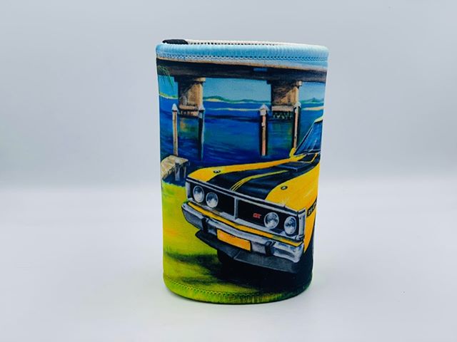 XY GT Falcon in Yellow Classic Car Stubby Holder