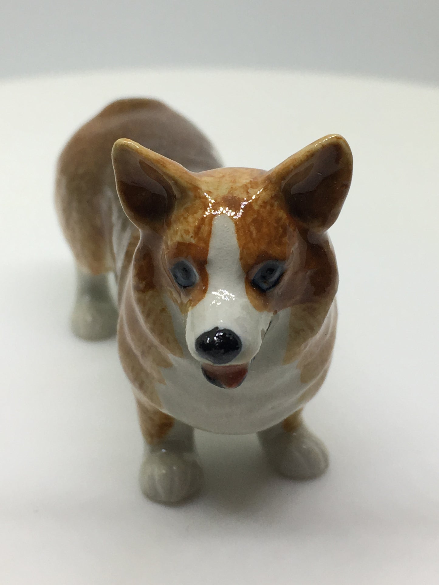 Miniature Porcelain Dog Figurine Pembroke Welsh Corgi Dog Breed