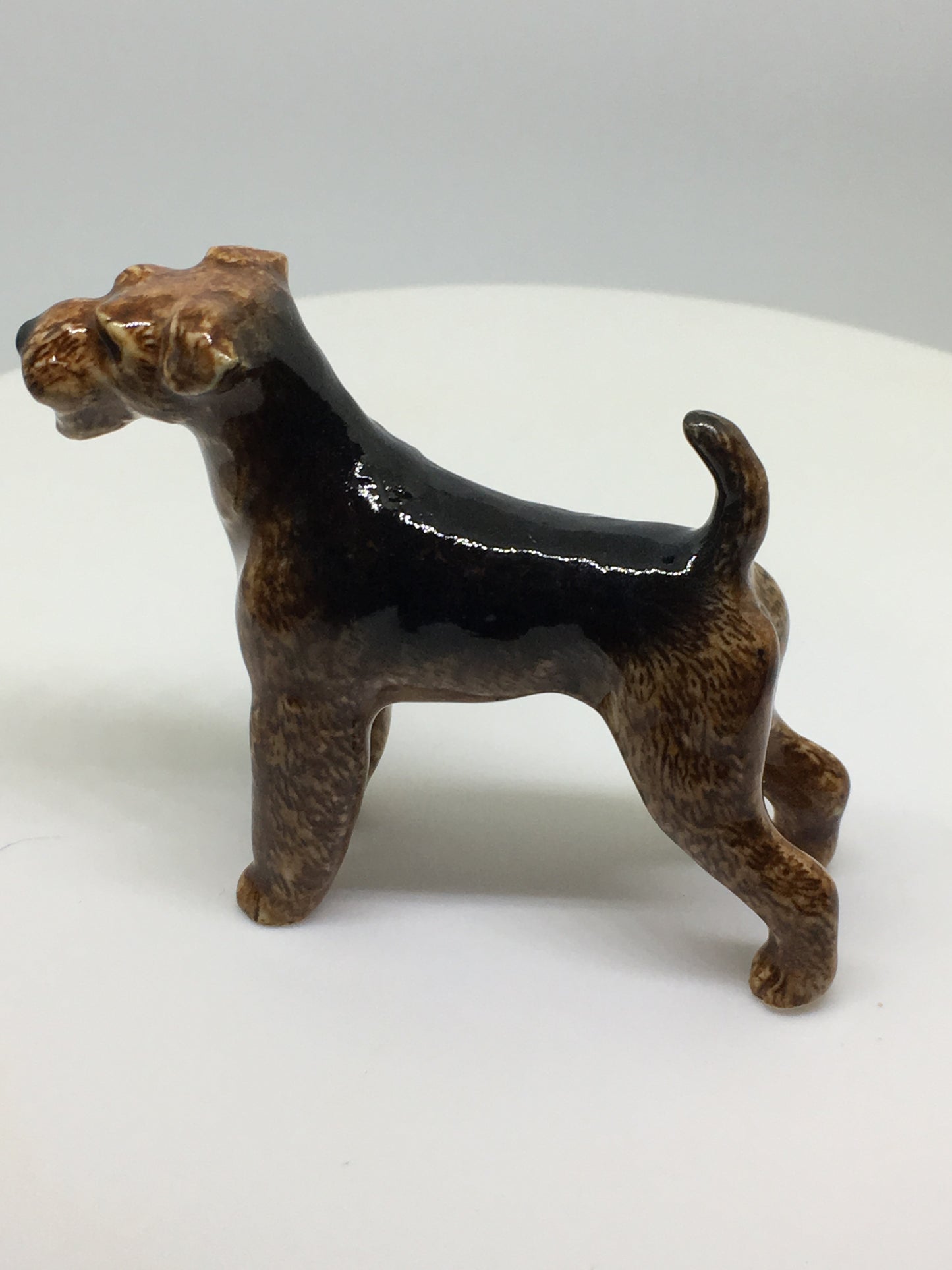 Miniature Porcelain Dog Figurine Airedale Bingley Terrier Waterside Terrier Dog Breed