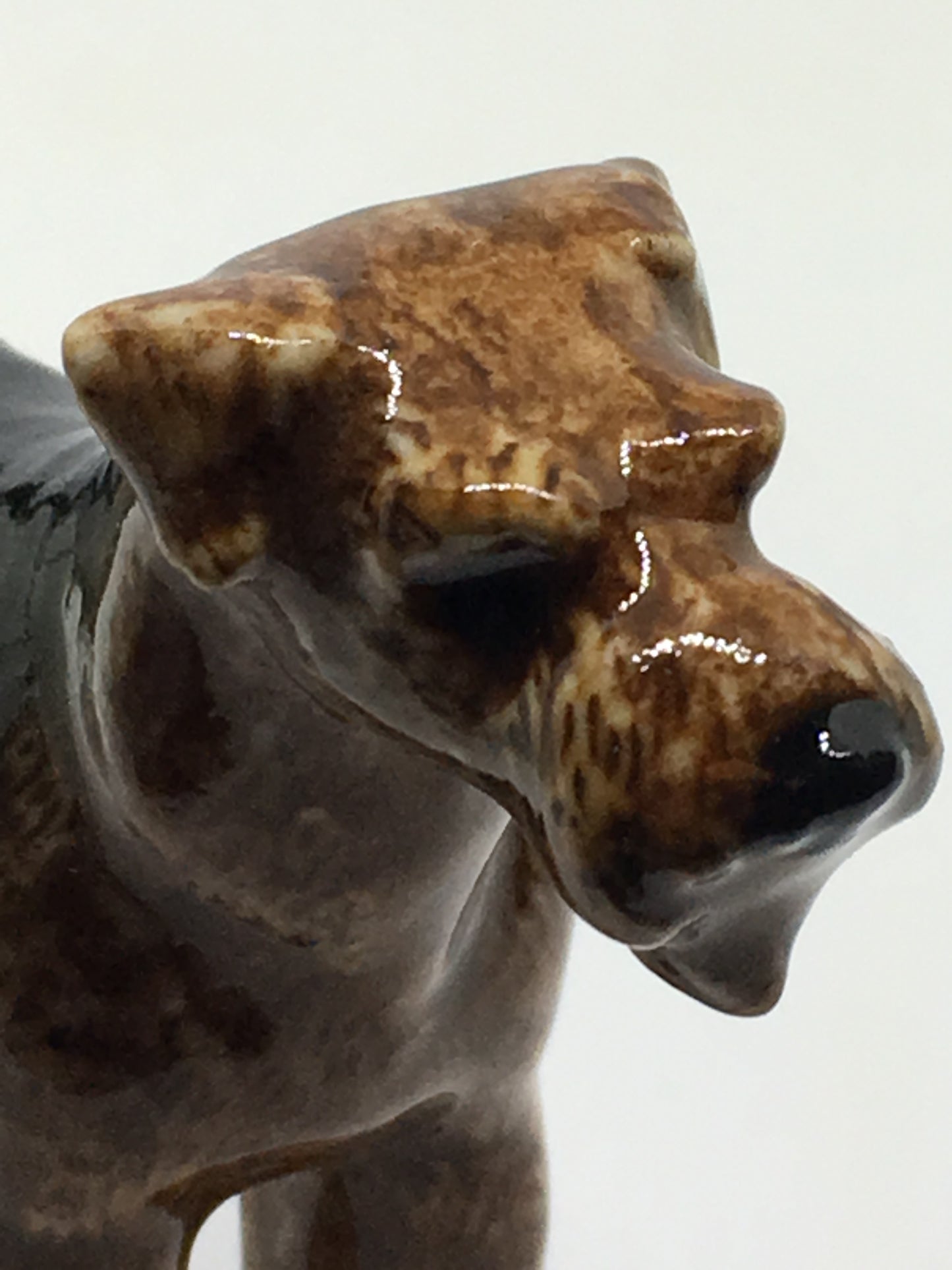 Miniature Porcelain Dog Figurine Airedale Bingley Terrier Waterside Terrier Dog Breed