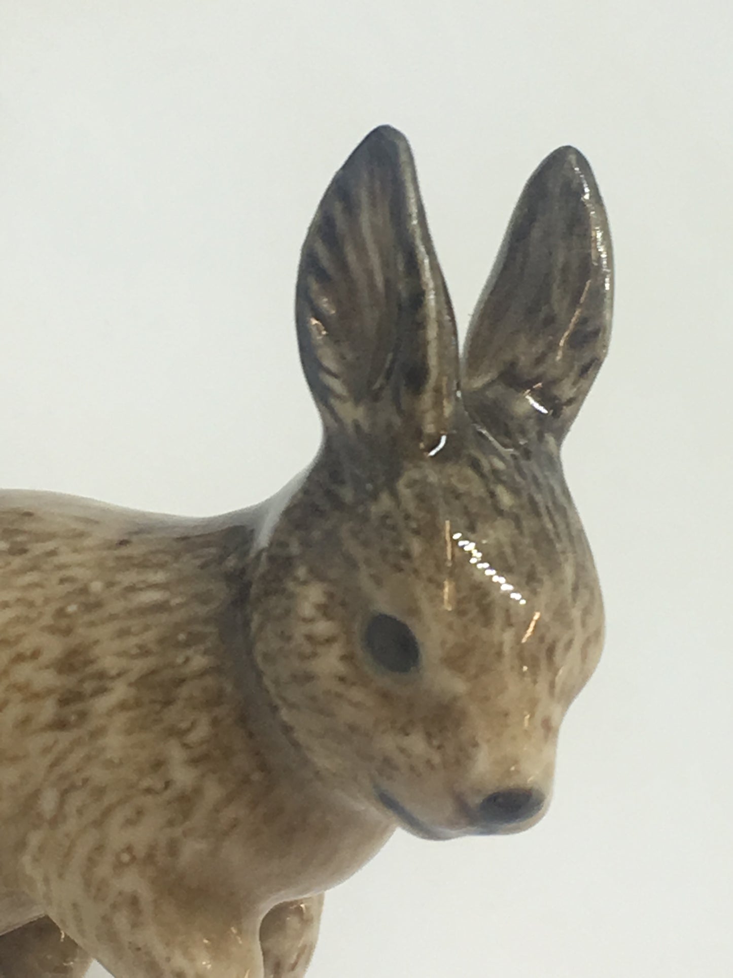 Miniature Porcelain Rabbit Figurines Brown And Black.