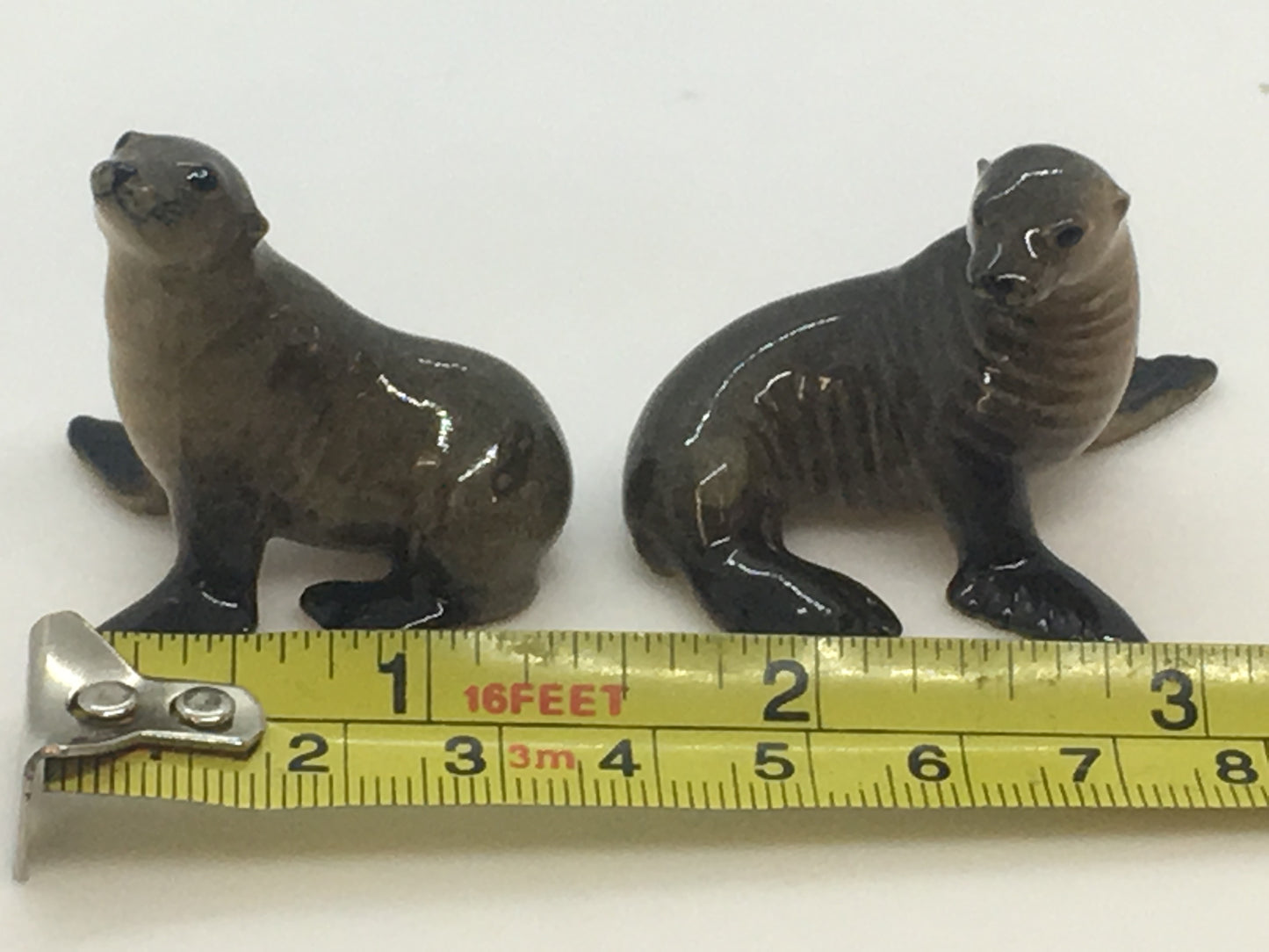Seals Miniature Porcelain Figurines (2Pcs)