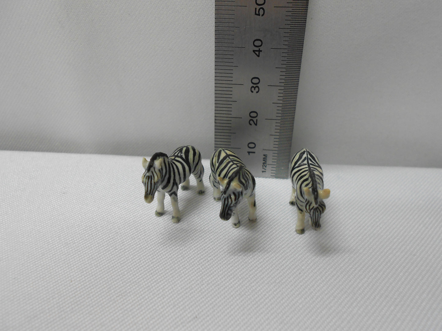 Mini Zebras Miniature Porcelain Figurines (3Pcs)