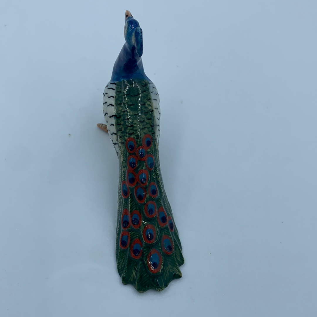 Miniature Porcelain Peacock Bird Figurines (1Pcs)