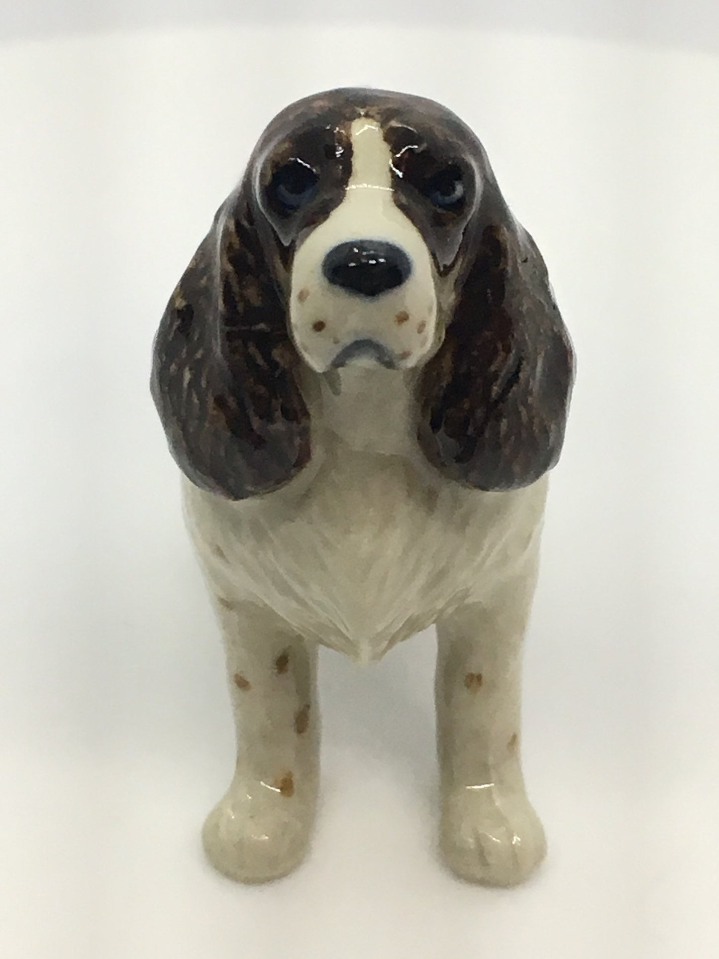 Miniature Porcelain Dog Figurine Brown English Springer Spaniel Dog Breed
