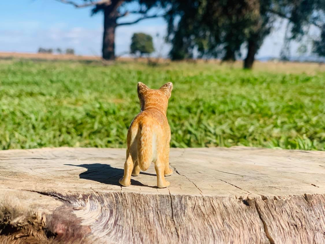 Miniature Porcelain Dog Figurine Australian Red Cattle Dog