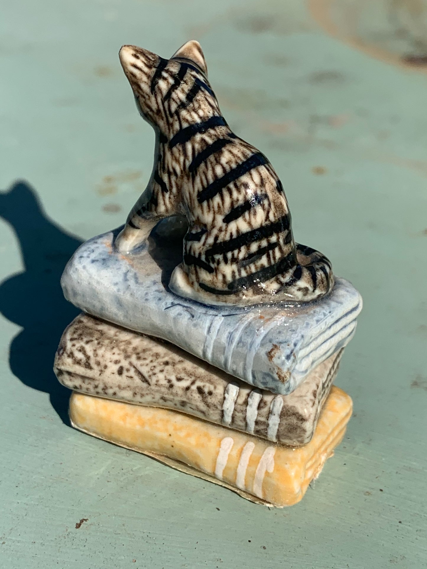 Miniature Porcelain Cats Kittens Figurine Cat On Blanket