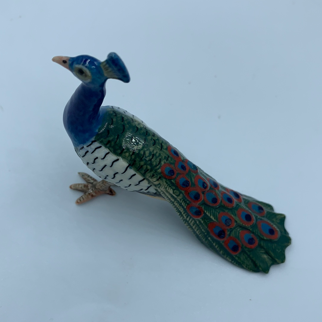 Miniature Porcelain Peacock Bird Figurines (1Pcs)