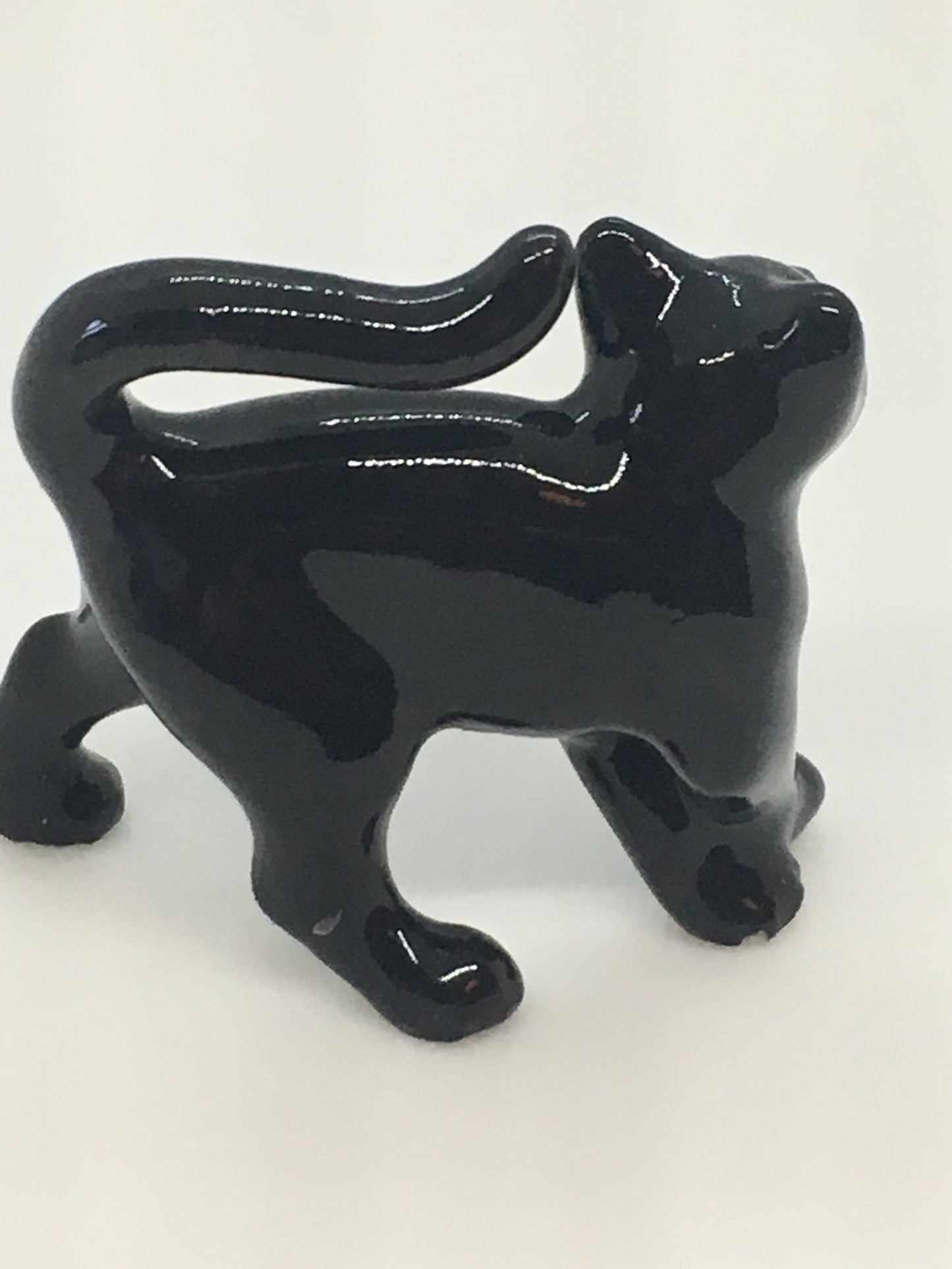 Miniature Porcelain Cats Kittens Figurines Black Cat