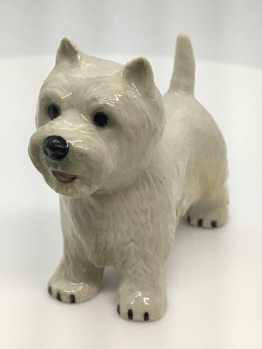 Miniature Porcelain Dog Figurine West Highland Terrier Dog Breed