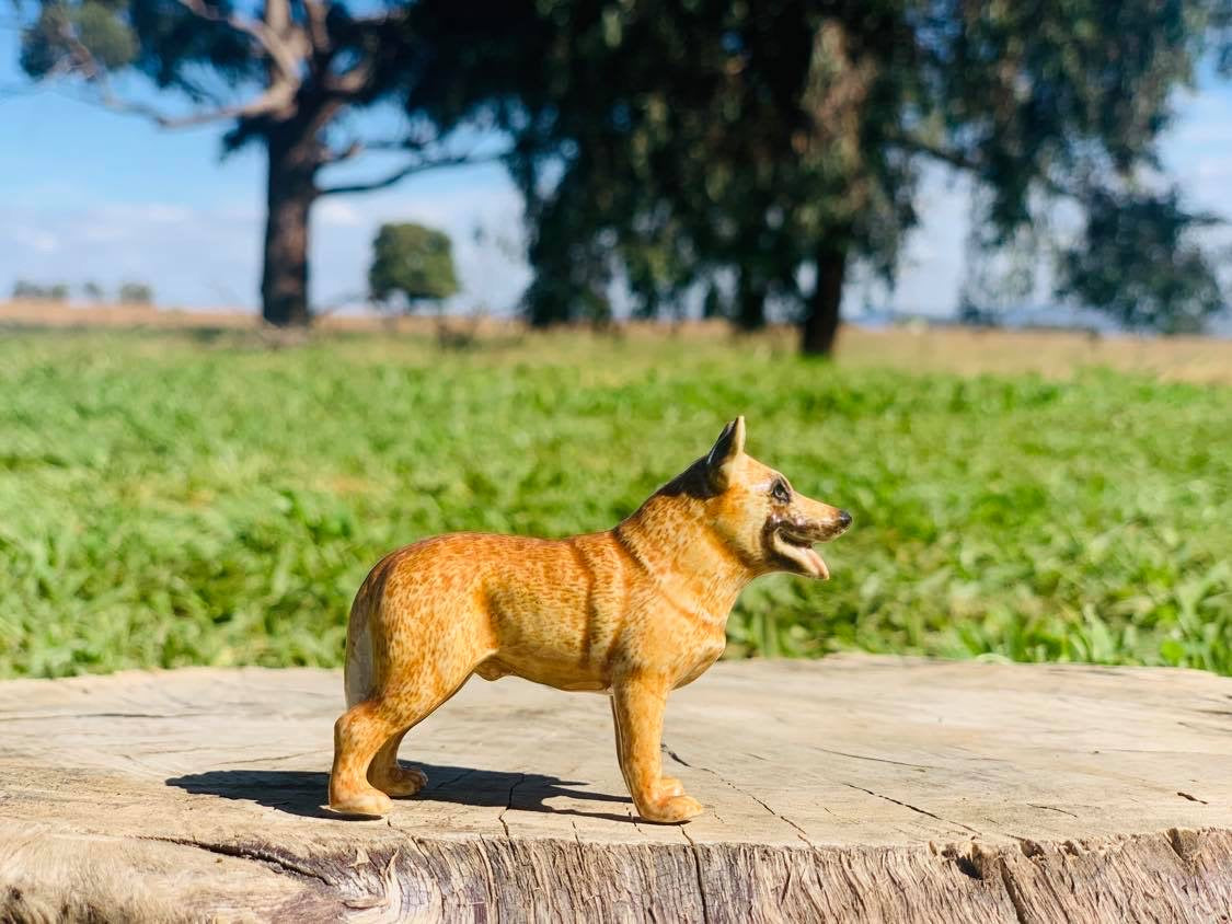 Miniature Porcelain Dog Figurine Australian Red Cattle Dog