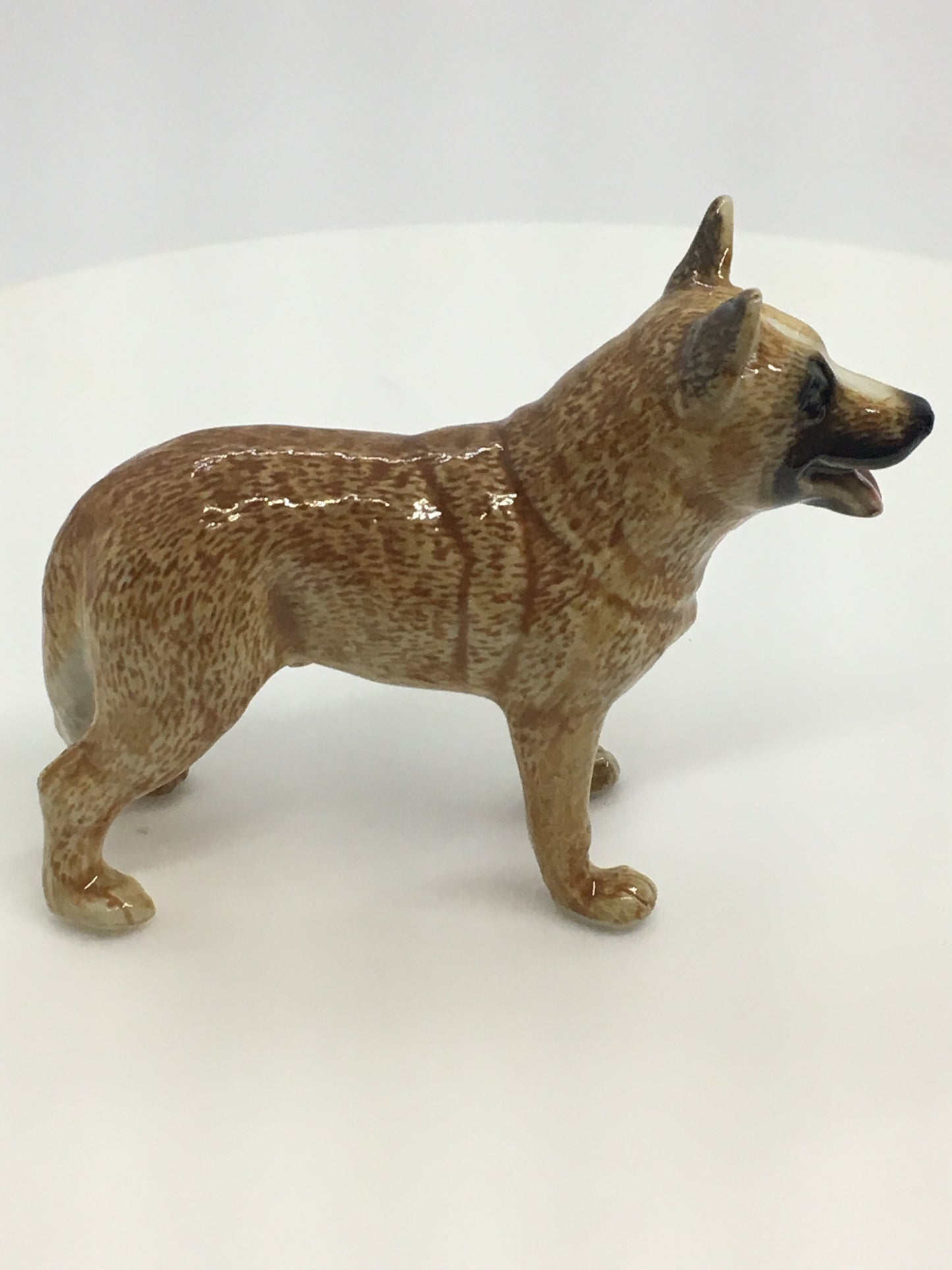 Miniature Porcelain Dog Figurine Australian Red Cattle Dog