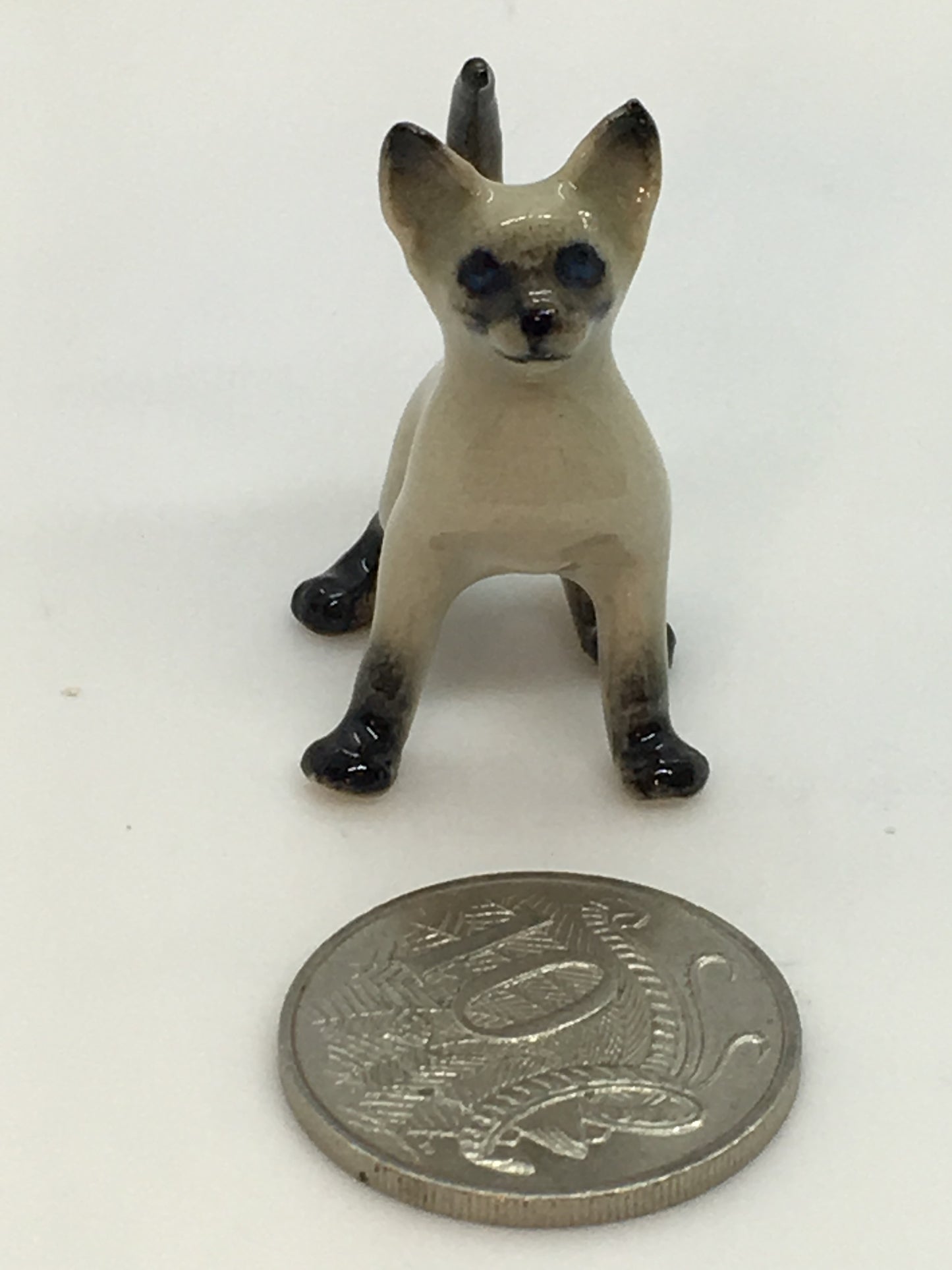 Miniature Porcelain Cats Kittens Figurines Siamese Kitten