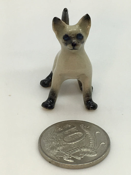 Miniature Porcelain Cats Kittens Figurines Siamese Kitten