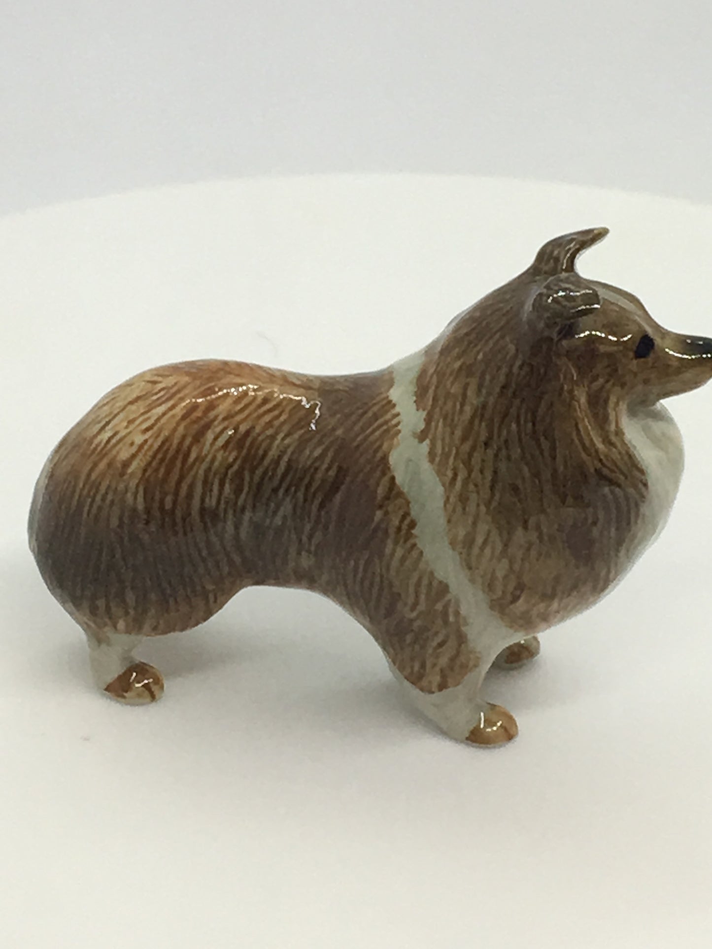 Miniature Porcelain Dog Figurine Sheltie Shetland Sheepdog Dog Breed