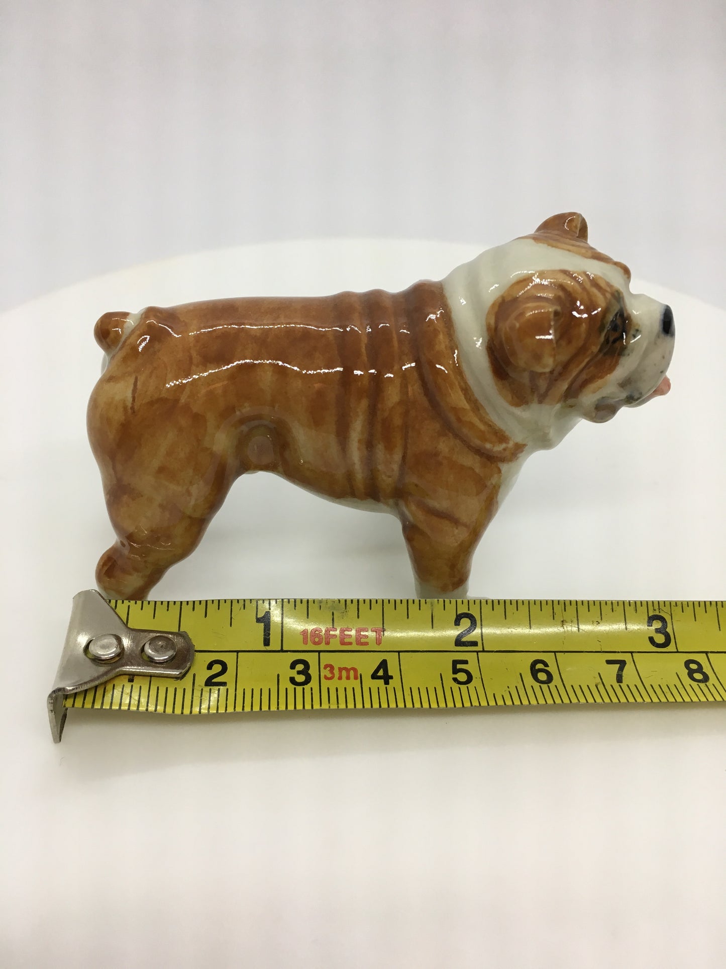 Miniature Porcelain Dog Figurine British Bulldog Dog Breed