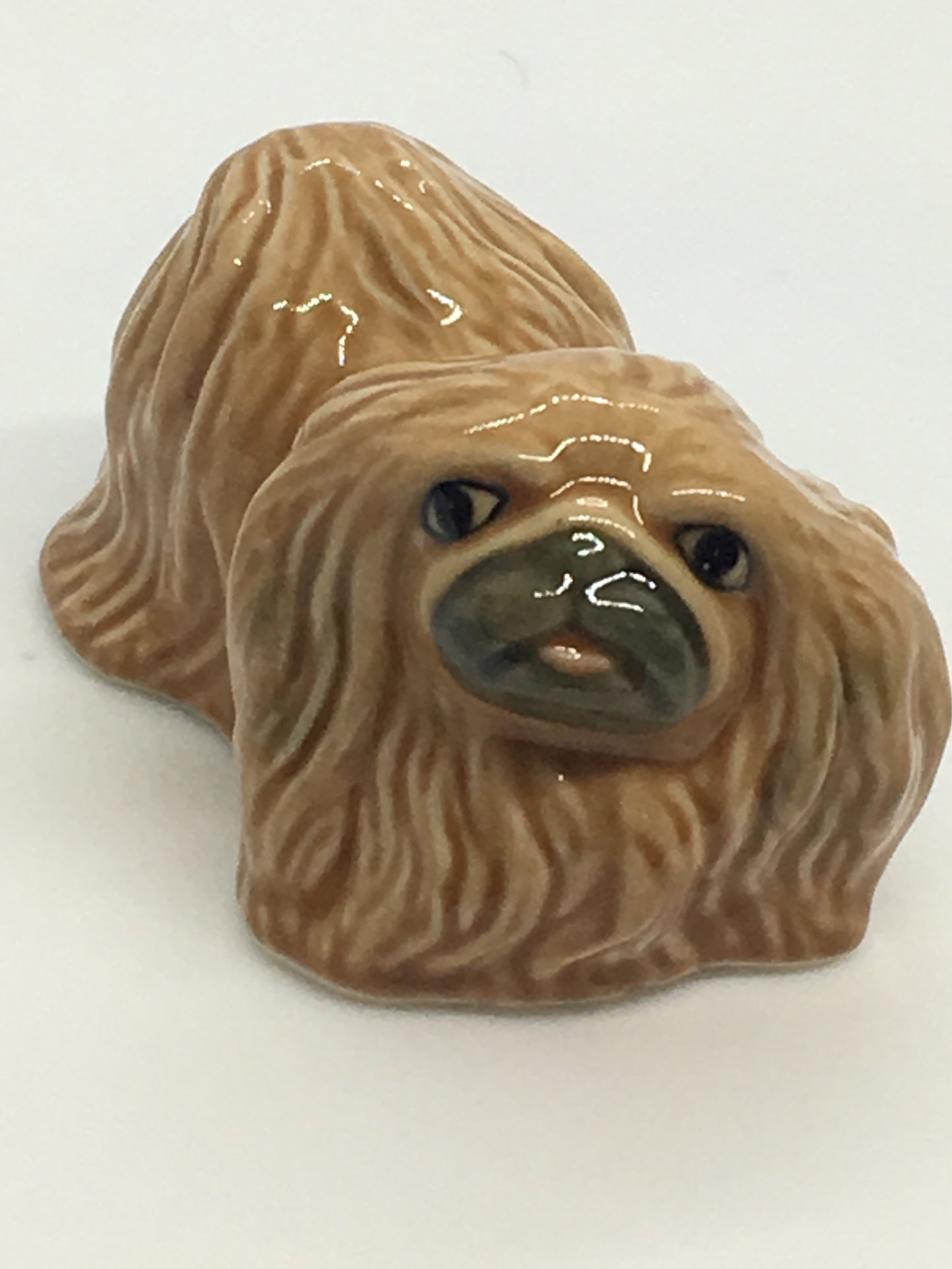 Miniature Porcelain Dog Figurine Pekingese