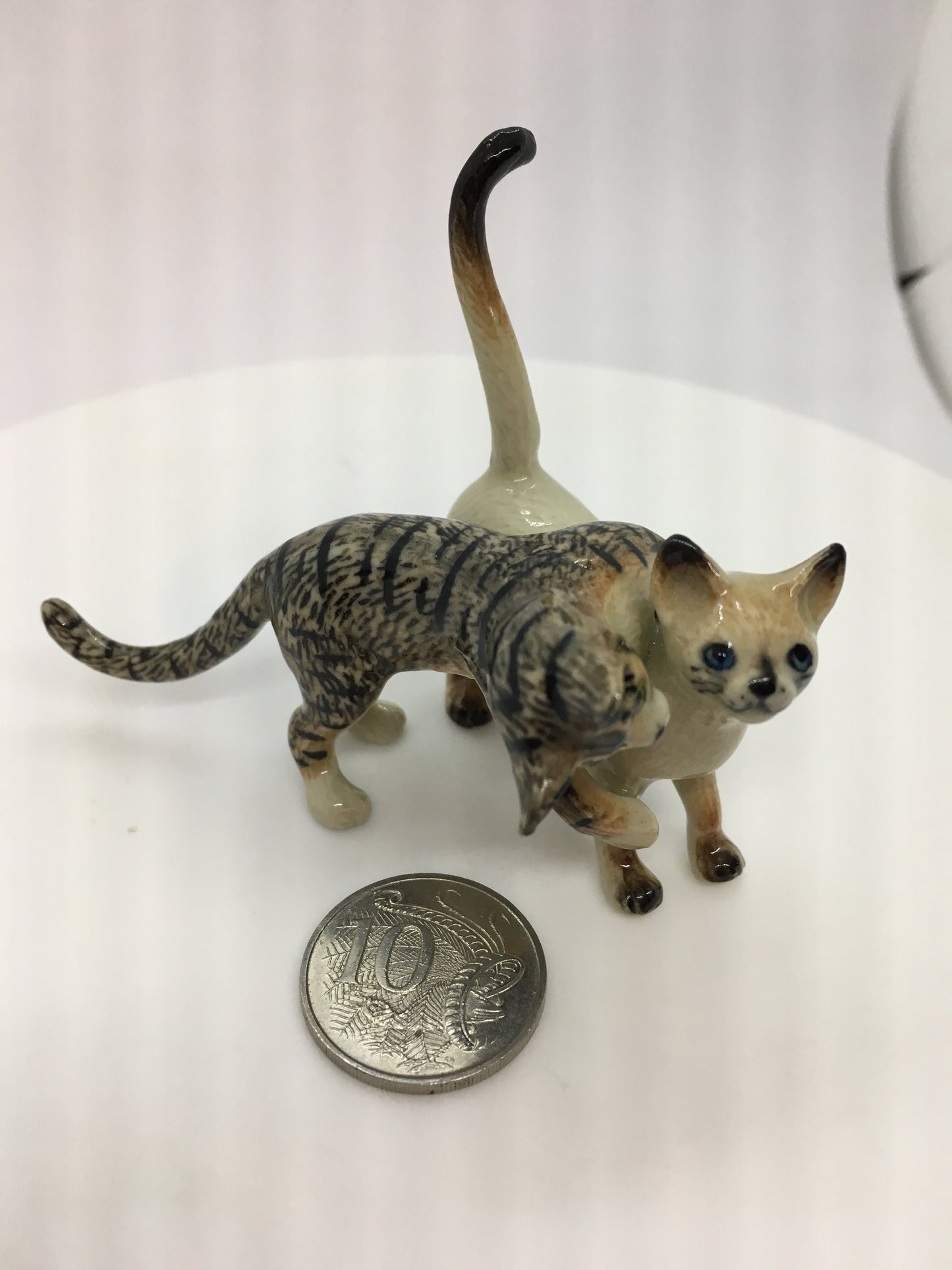 Miniature Porcelain Cats Kittens Figurines lovers couple cats