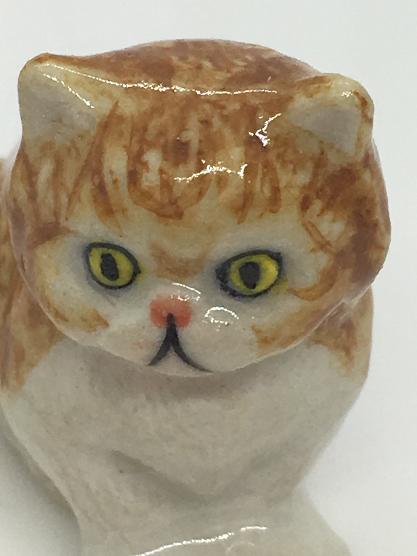 Miniature Porcelain Cats Kittens Figurines Mini Sitting Ginger Kitten