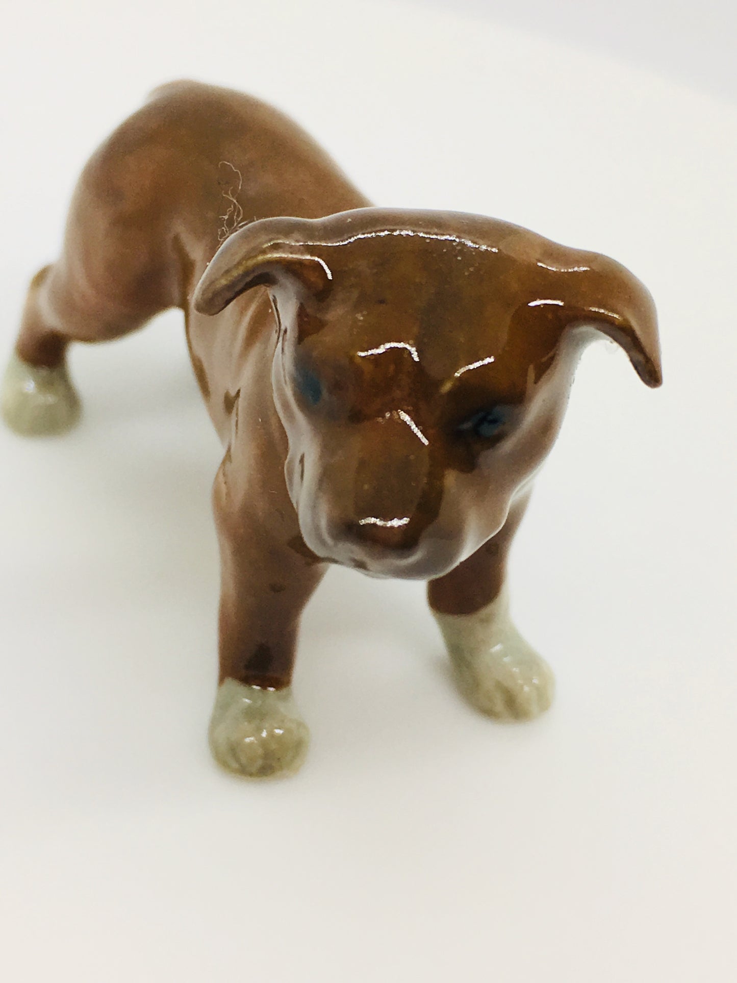Miniature Porcelain Dog Figurine Staffordshire Bull Terrier Dog Breed