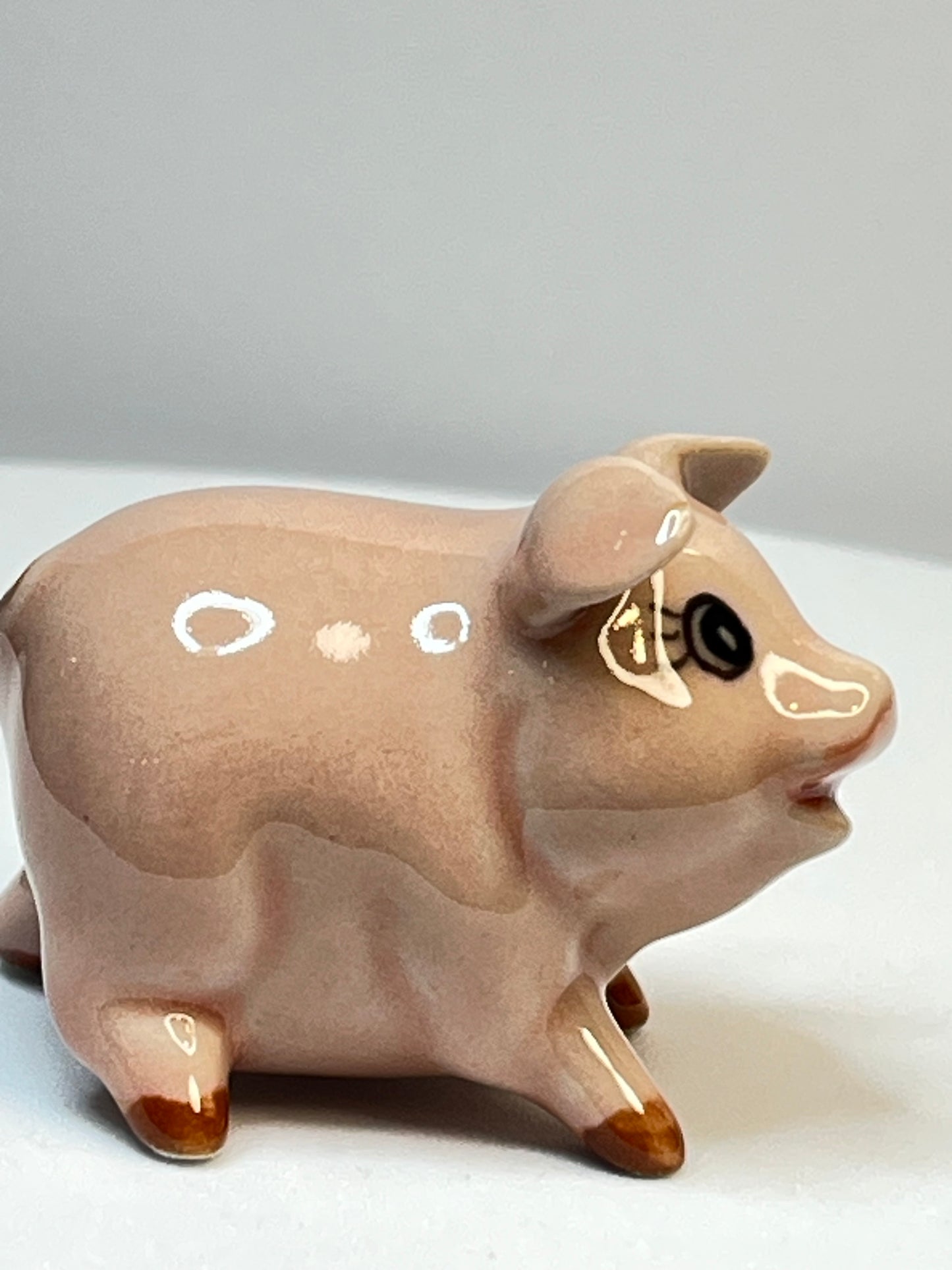 Miniature Porcelain Pig Figurine Small