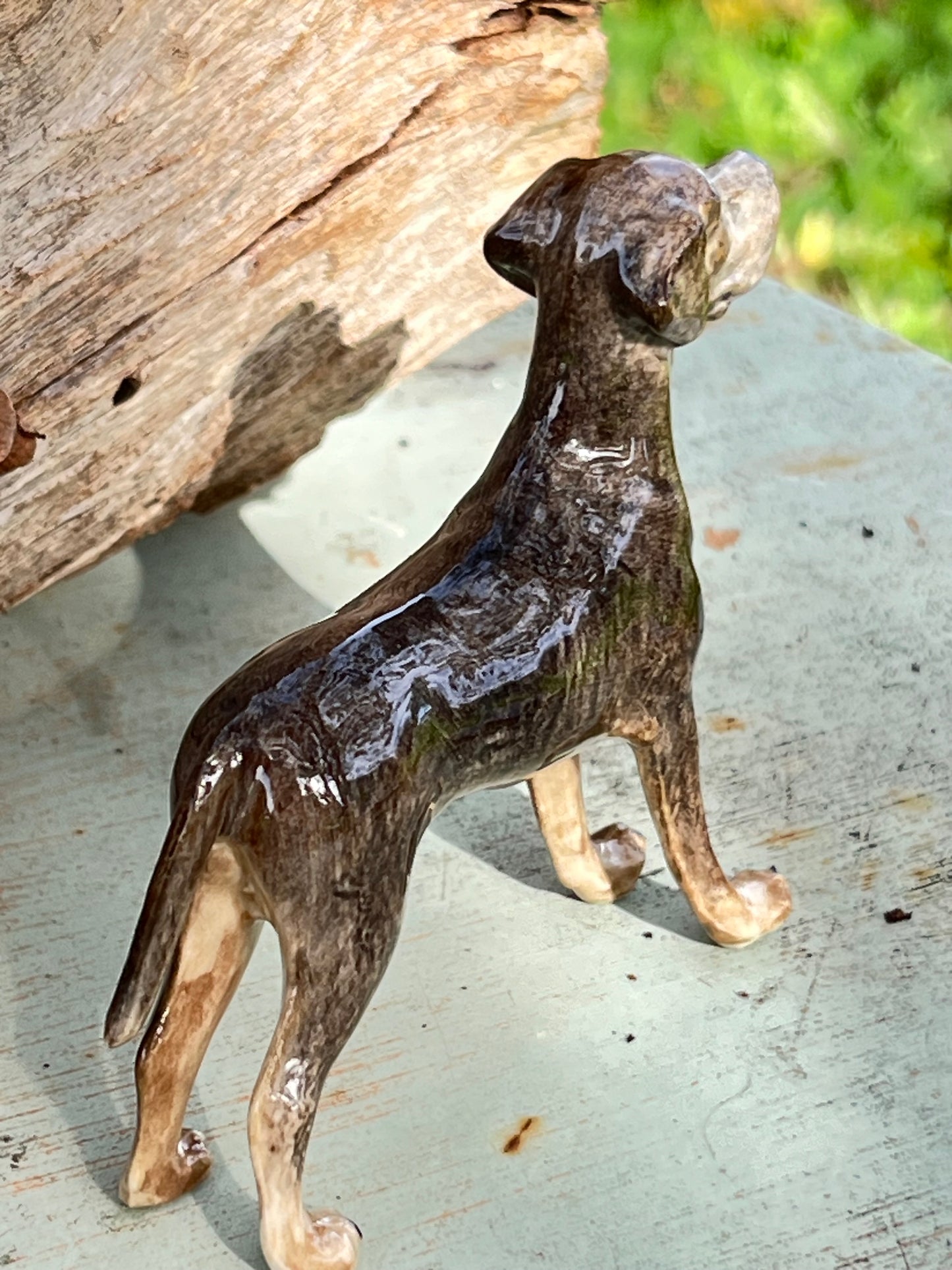 Miniature Porcelain Great Dane Dog Figurine Canis lupus familiaris