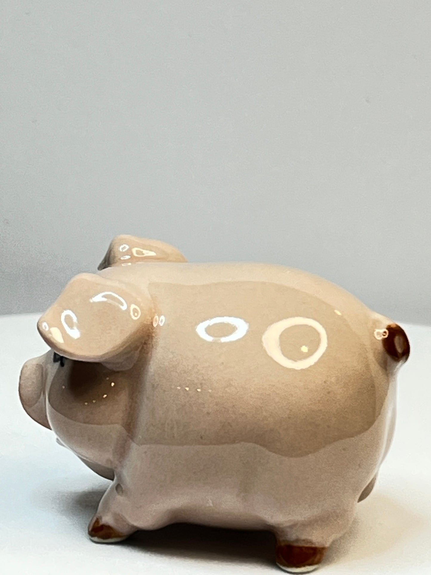 Miniature Porcelain Pig Figurine Medium