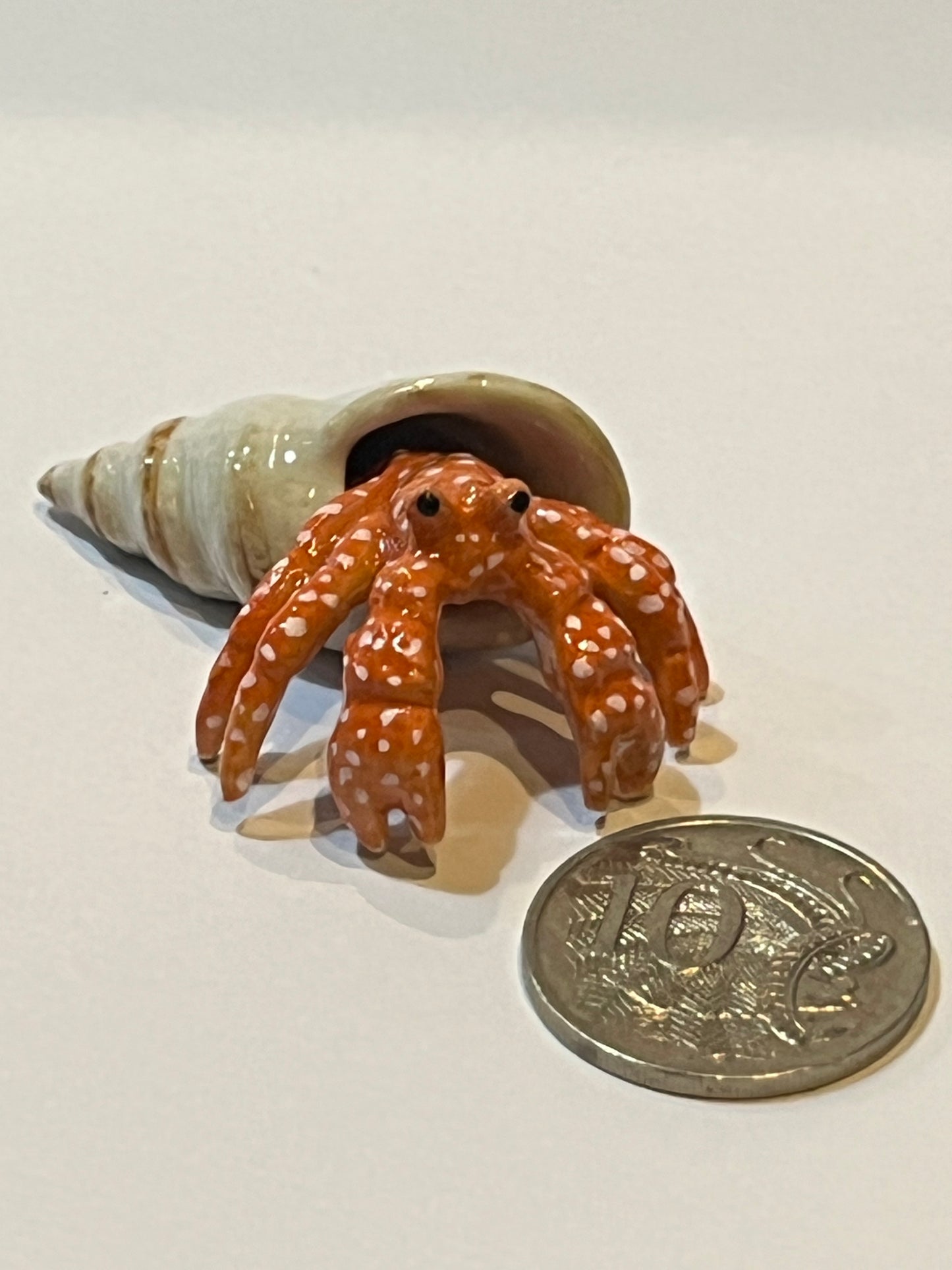 Miniature Porcelain Hermit Crab - Hand Painted Ocean Animal