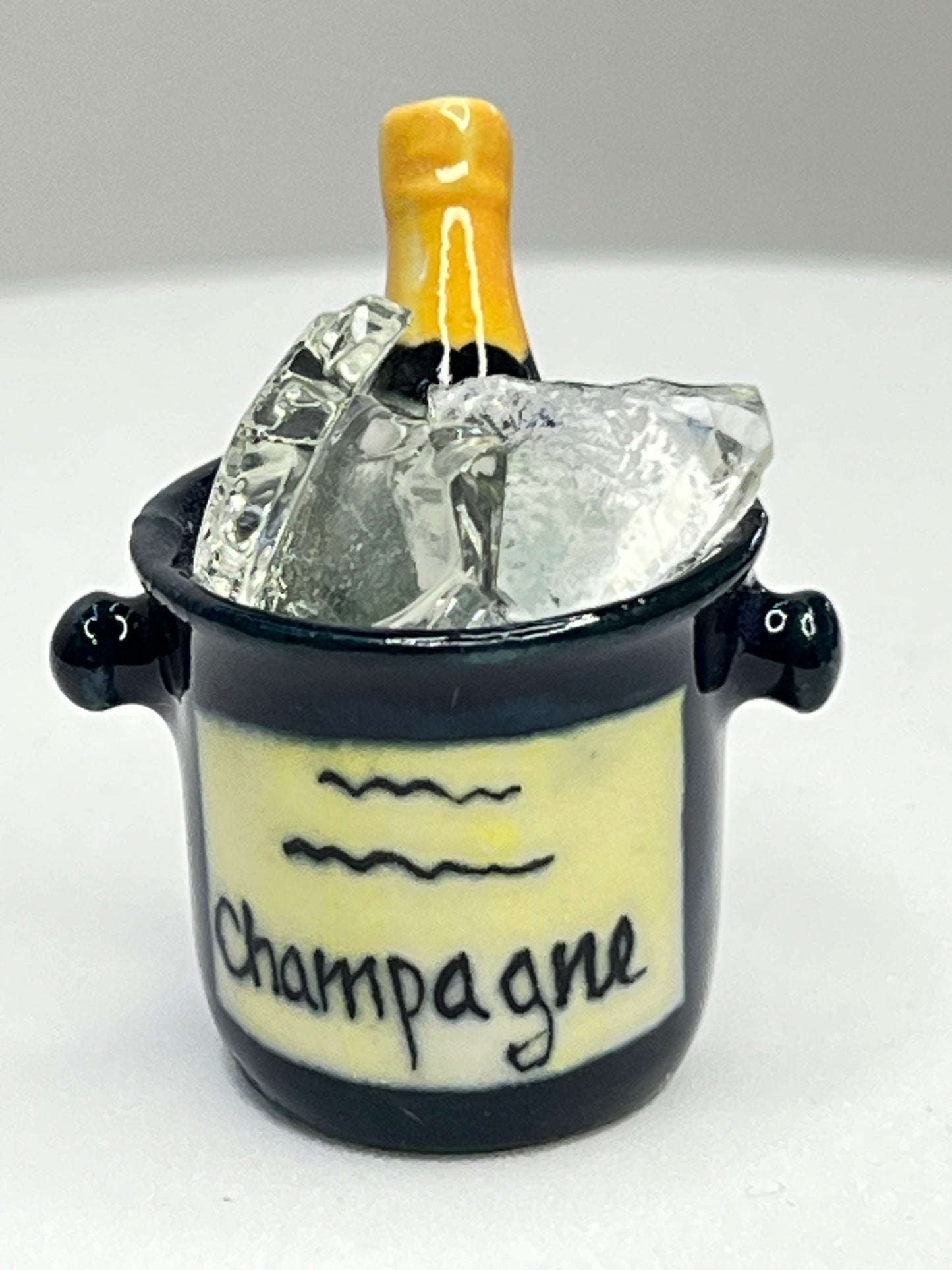 Miniature Porcelain Champagne Bucket with Ice