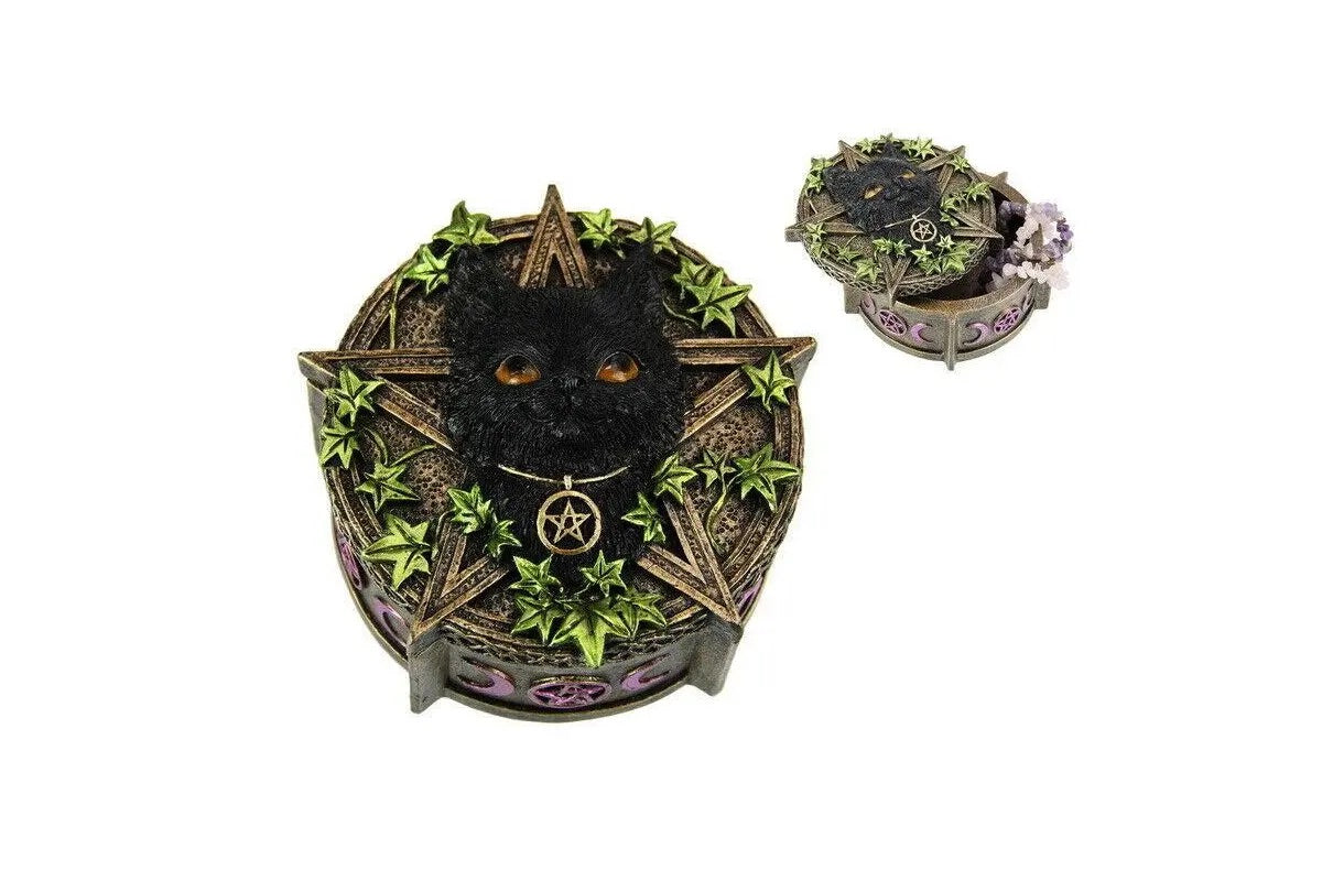 Black Cat Celtic Resin Trinet Box